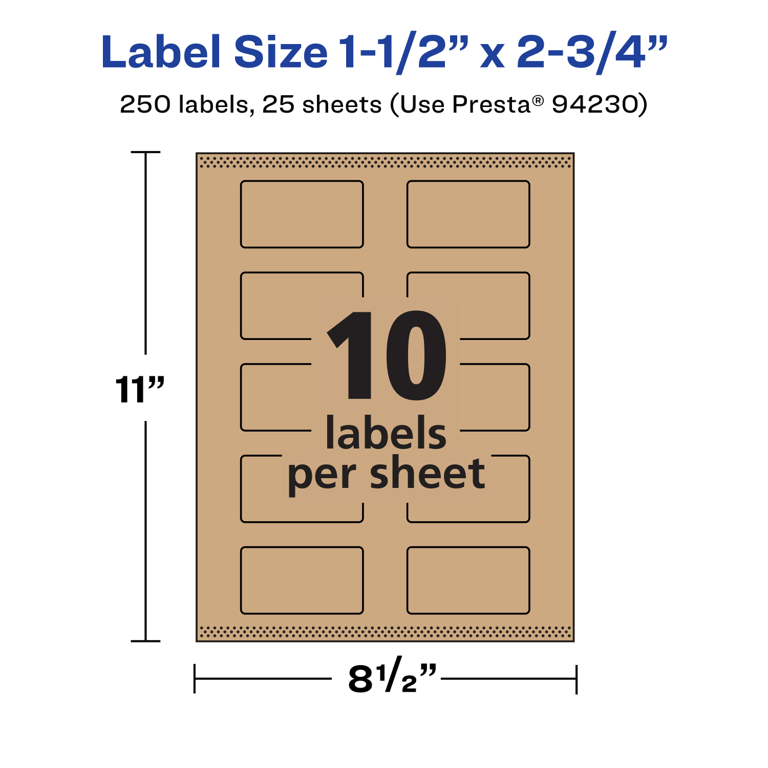 Avery Kraft Permanent Labels With Sure Feed, 94230-KMP25, Rectangle, 1-1/2in x 2-3/4in, Brown, Pack Of 250 - Image 6