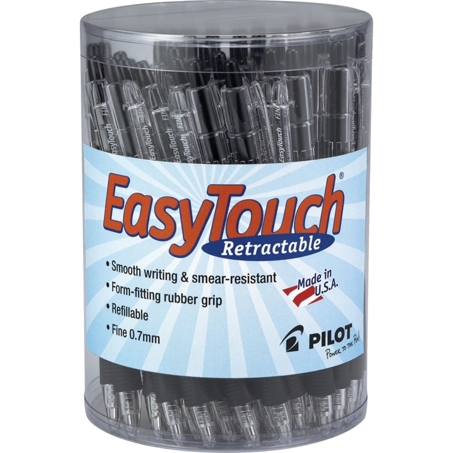 EasyTouch Retractable Ballpoint Pens - Fine Pen Point - 0.7 mm Pen Point Size - Retractable - Black - 36 / Display Box - Image 3