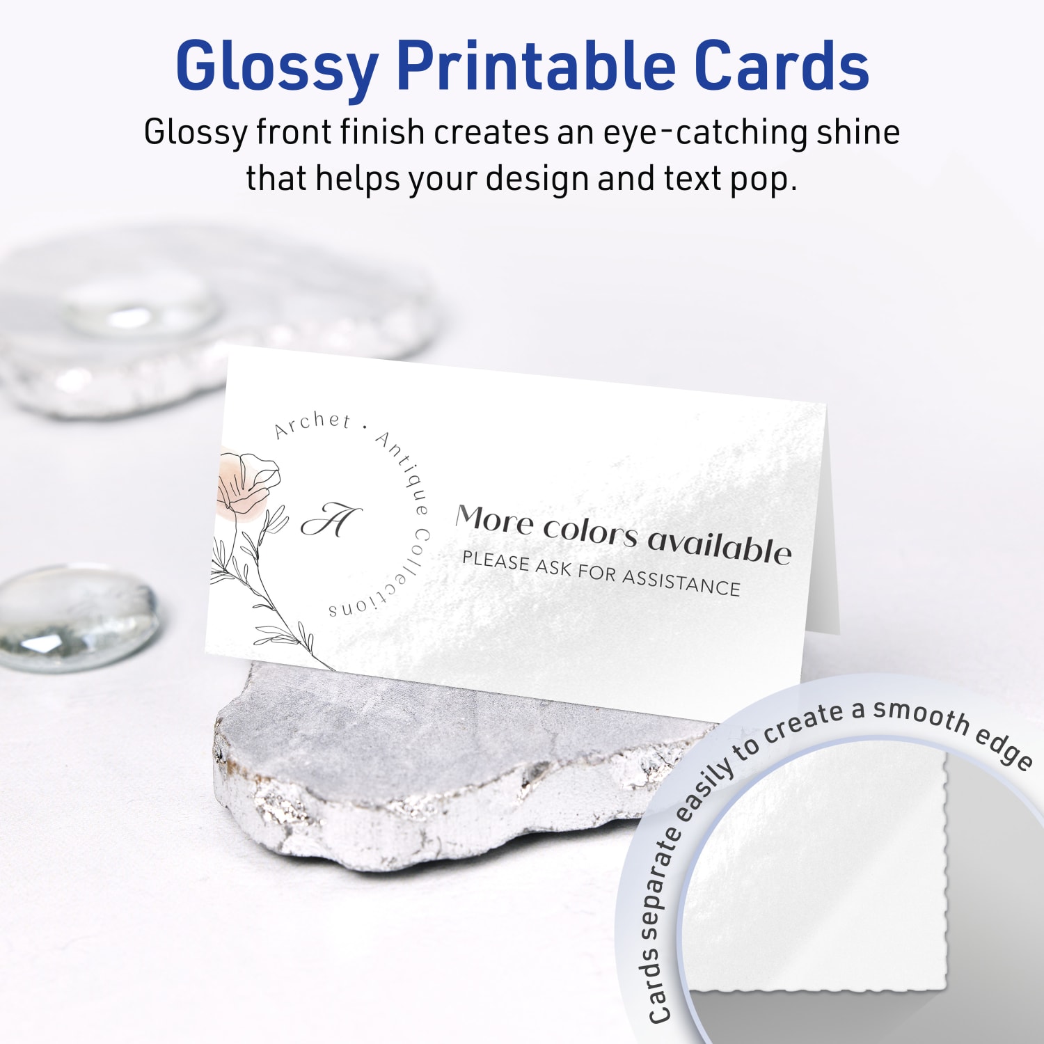 Avery Printable Tent Cards With Sure Feed Technology, 2-1/6in x 4in Rectangle, Glossy White, Pack Of 40 - Image 3