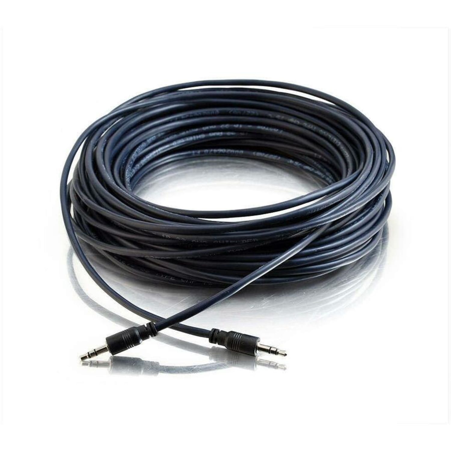 C2G 35ft Plenum-Rated 3.5mm Stereo Audio Cable with Low Profile Connectors - Mini-phone Male Stereo Audio - Mini-phone Male Stereo Audio - 35ft - Black - Image 3