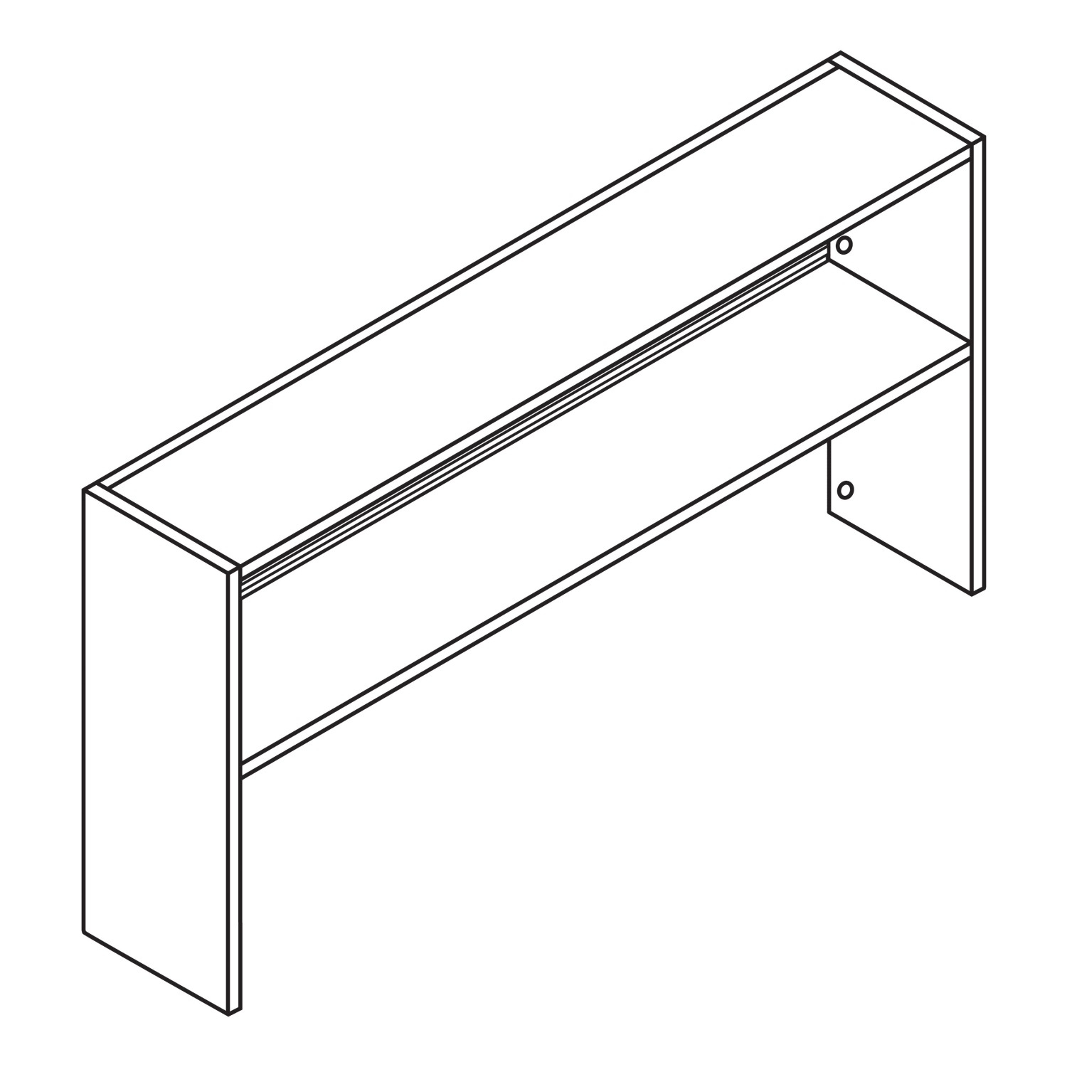 HON 38000 Series Stack-On Steel Hutch, 72inW, Charcoal - Image 3