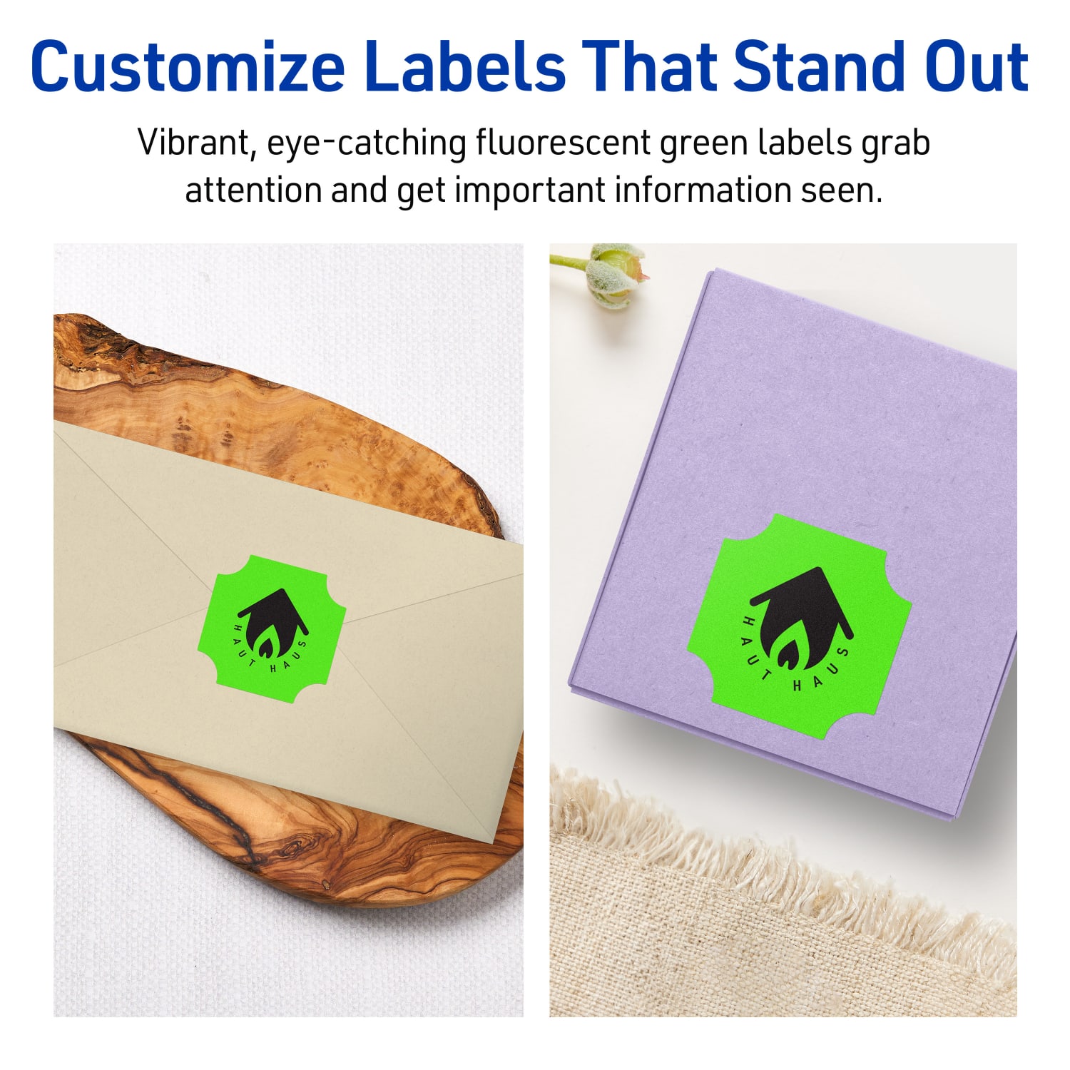 Avery Print-To-The-Edge Labels With Sure Feed Technology, 94110-NGP10, Square Scalloped, 1-5/8in x 1-5/8in, Matte Neon Green, Pack of 200 - Image 4