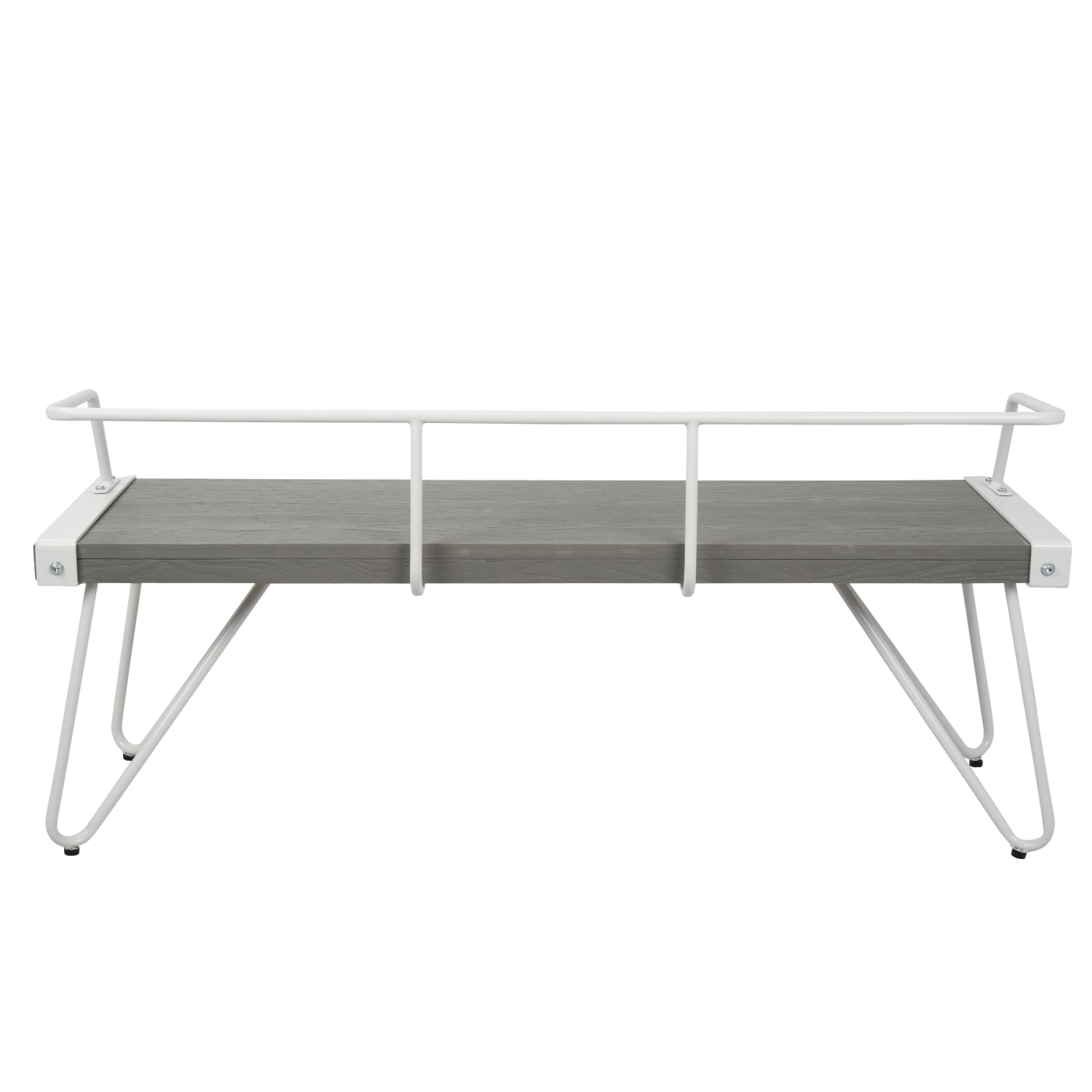 LumiSource Stefani Bench, White/Gray - Image 5