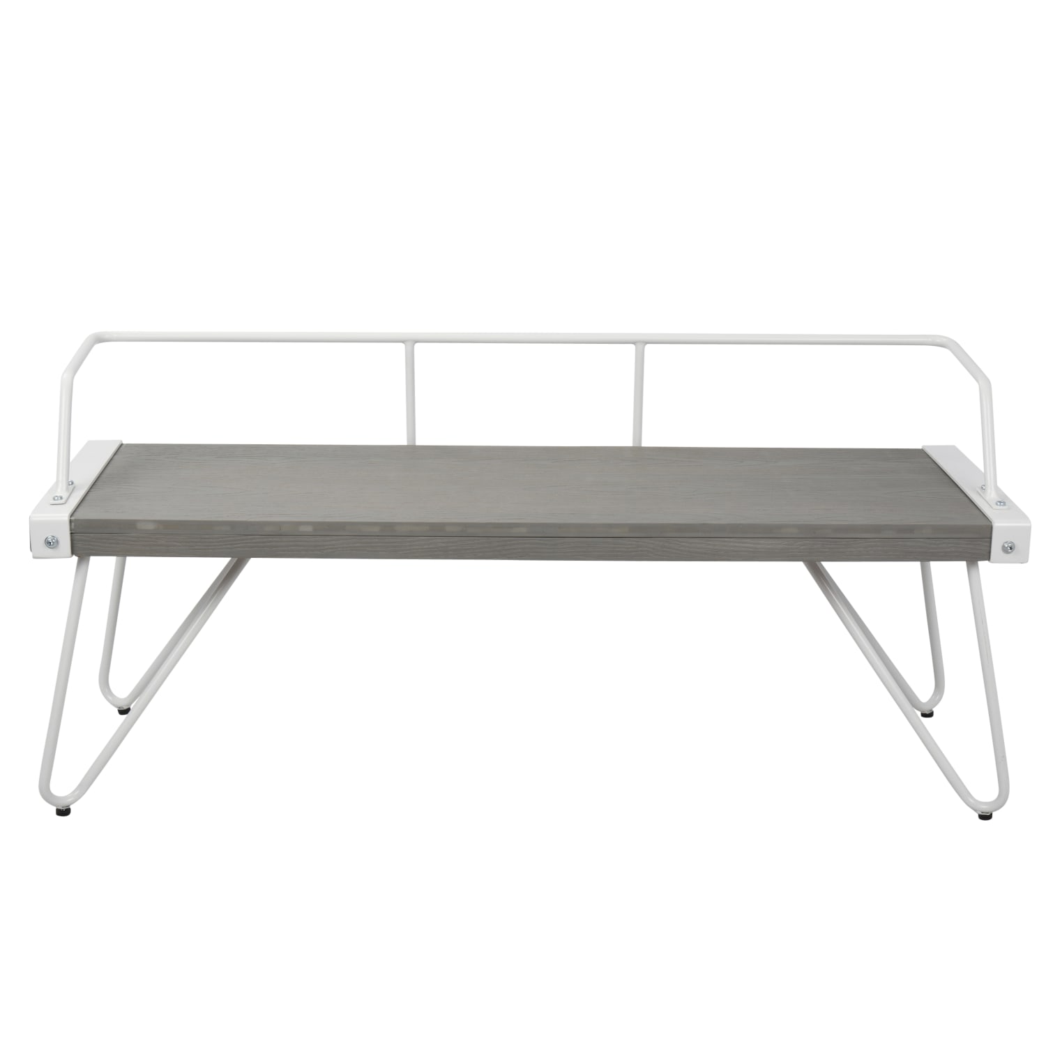 LumiSource Stefani Bench WhiteGray PopularChairscom LumiSource Stefani Bench WhiteGray PopularChairscom