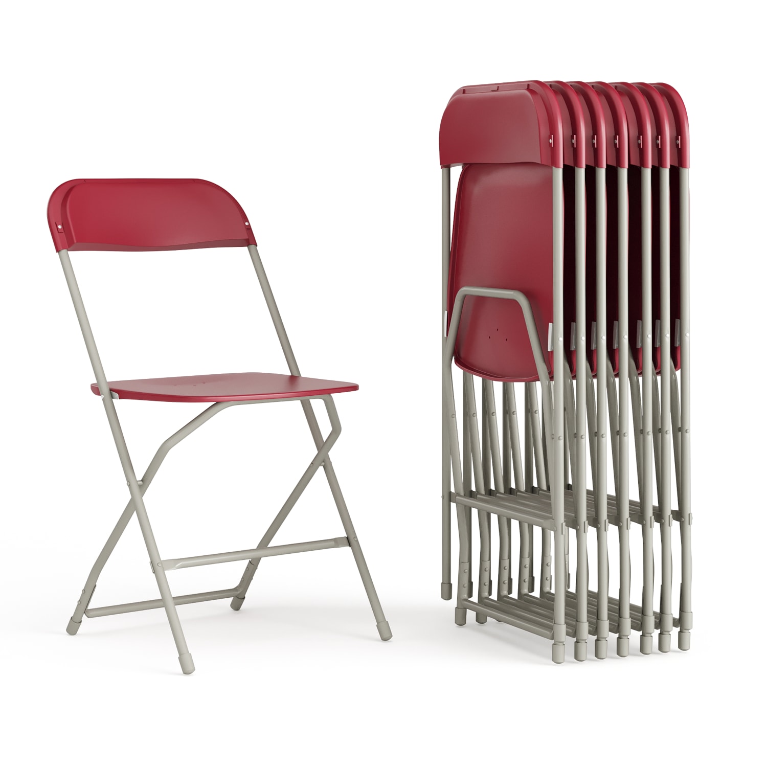 Flash Furniture Hercules Series Plastic Folding Chair  8 Pack 650LB Weight Capacity Red PopularChairscom