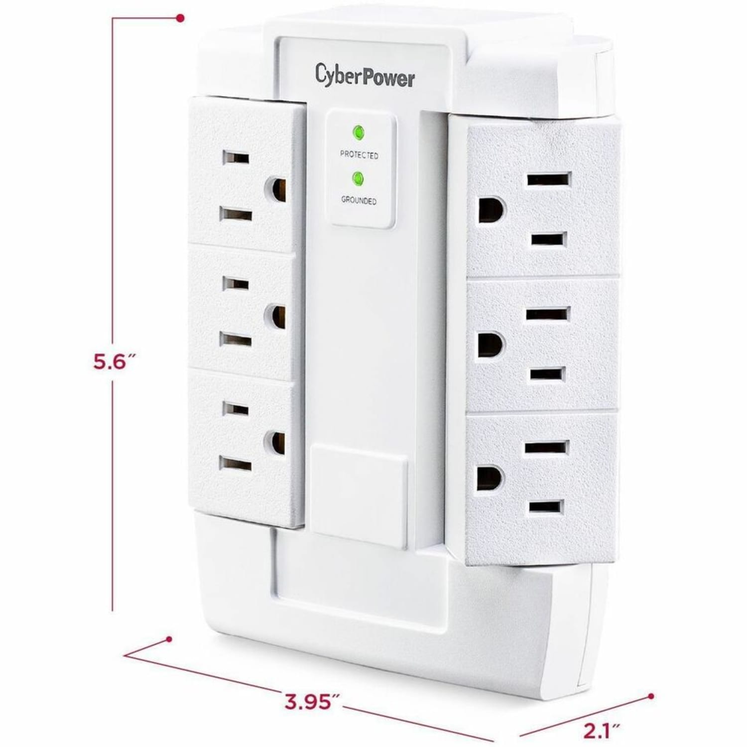 CyberPower CSB600WS Essential 6 - Outlet Surge with 900 J - Clamping Voltage 800V, NEMA 5-15P, Wall Tap, EMI/RFI Filtration, Black, Lifetime Warranty - Image 5