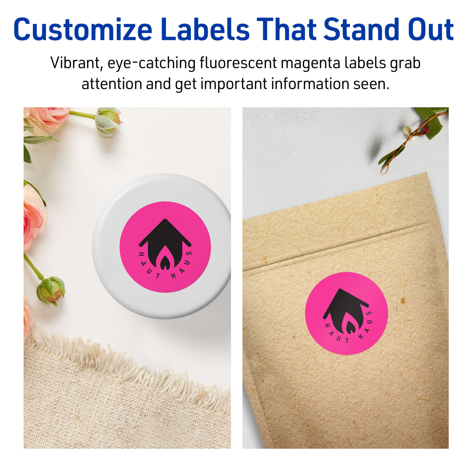 Avery Print-To-The-Edge Labels With Sure Feed Technology, 94508-NMP20, Round, 1-2/3in, Matte Neon Magenta, Pack of 400 - Image 4