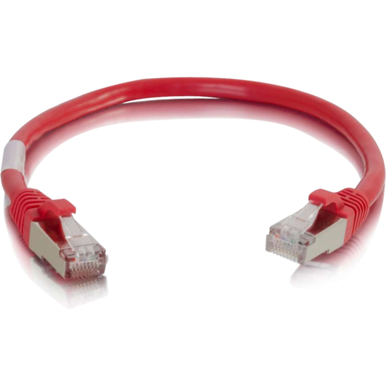 C2G 6in Cat6 Snagless Shielded (STP) Network Patch Cable - Red - Category 6 for Network Device - RJ-45 Male - RJ-45 Male - Shielded - 6in - Red - Image 3