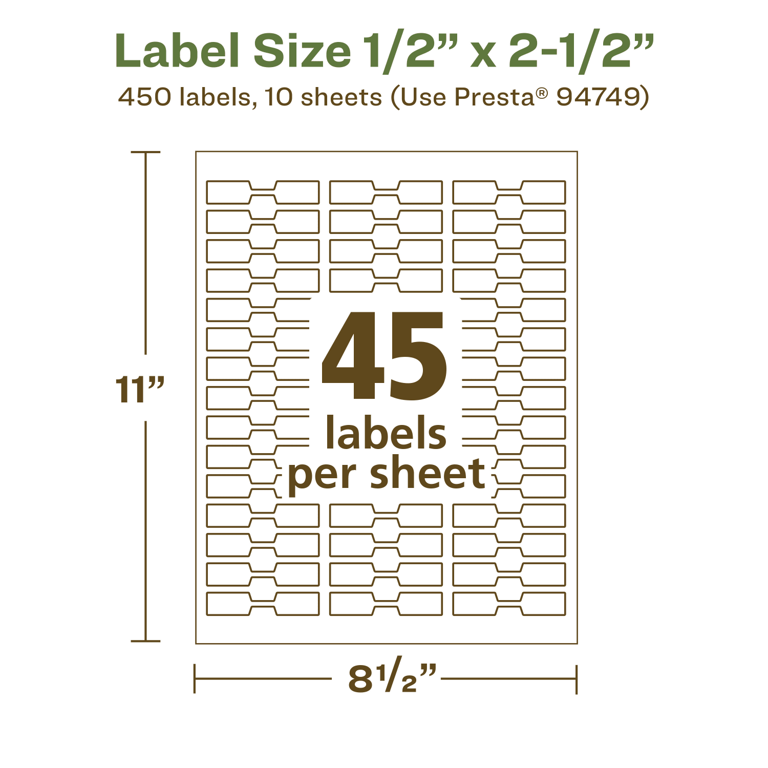 Avery Recycled Paper Labels, 94749-EWMP10, Barbell, 1/2in x 2-1/2in, White, Pack Of 450 - Image 6
