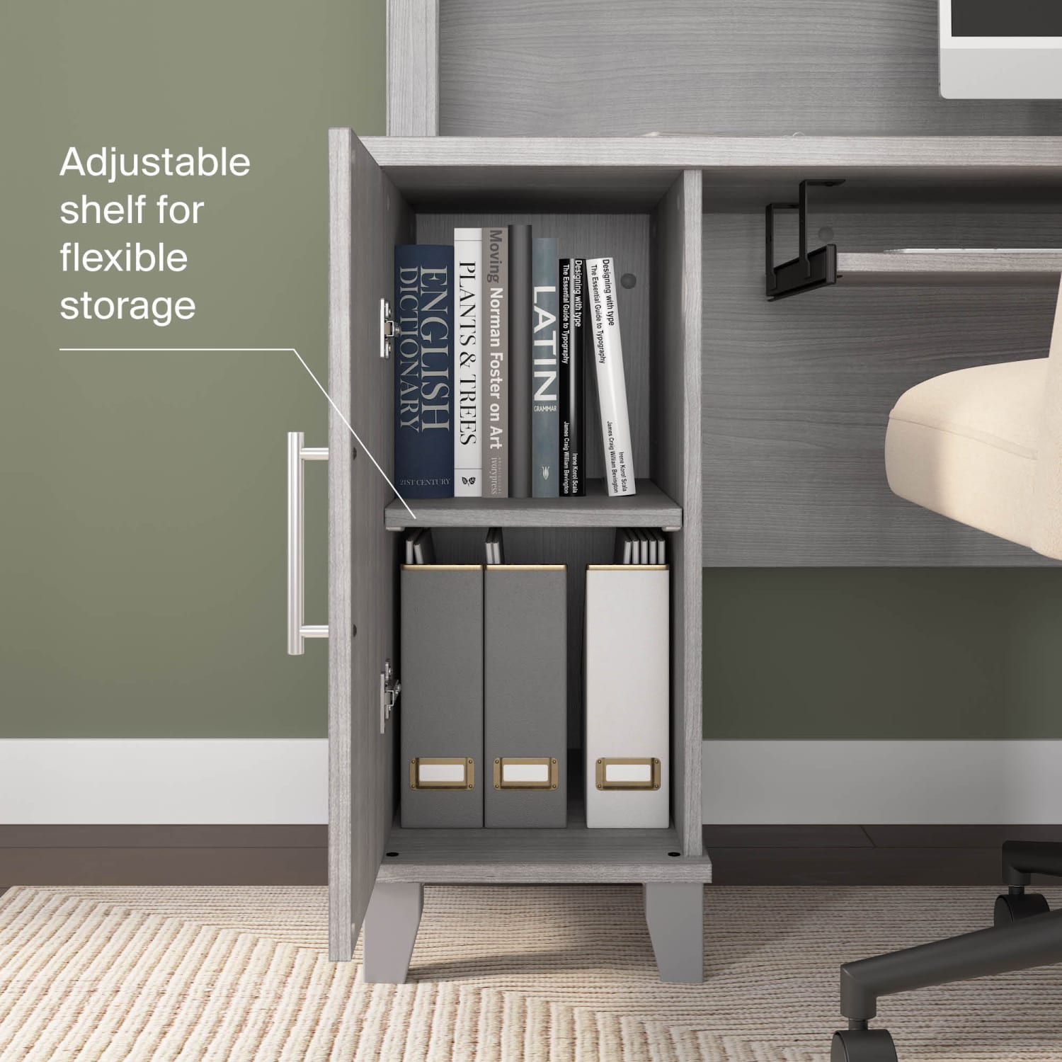 Bush Business Furniture Somerset 60inW L-Shaped Corner Desk, Platinum Gray, Standard Delivery - Image 5
