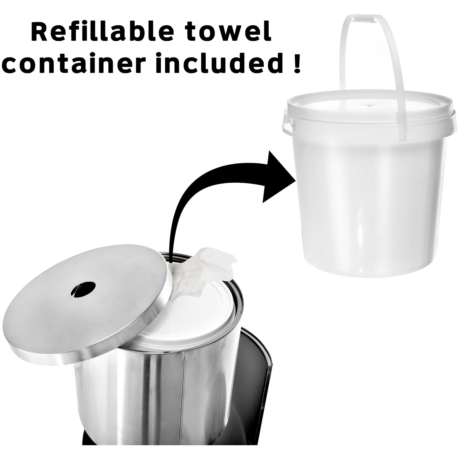 Alpine Stainless-Steel Gym Wet Wipe Dispenser With Built-In Trash Can, 36inH x 13inW x 13inD - Image 4