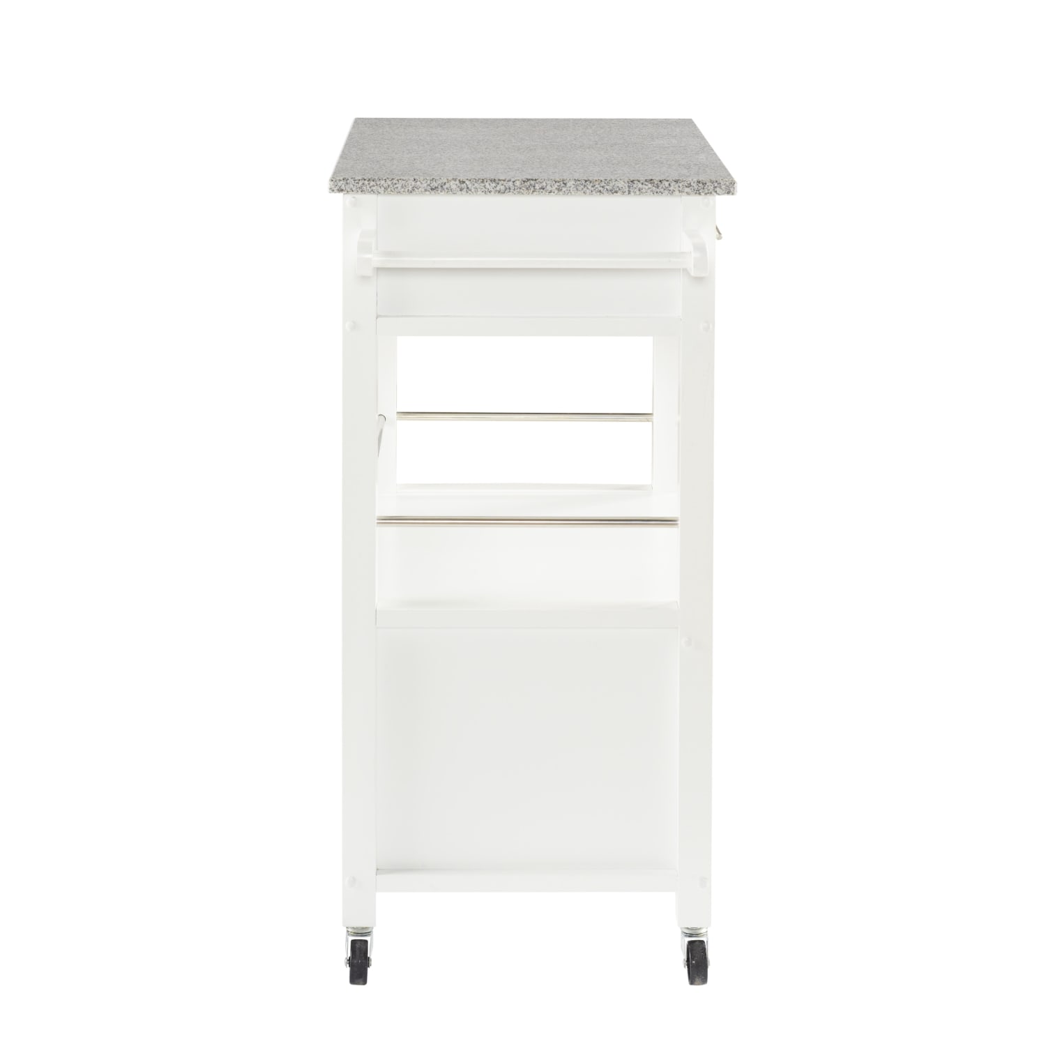 Linon Clark Granite-Top Kitchen Cart, 36-3/4inH x 27-3/4inW x 18inD, White - Image 4