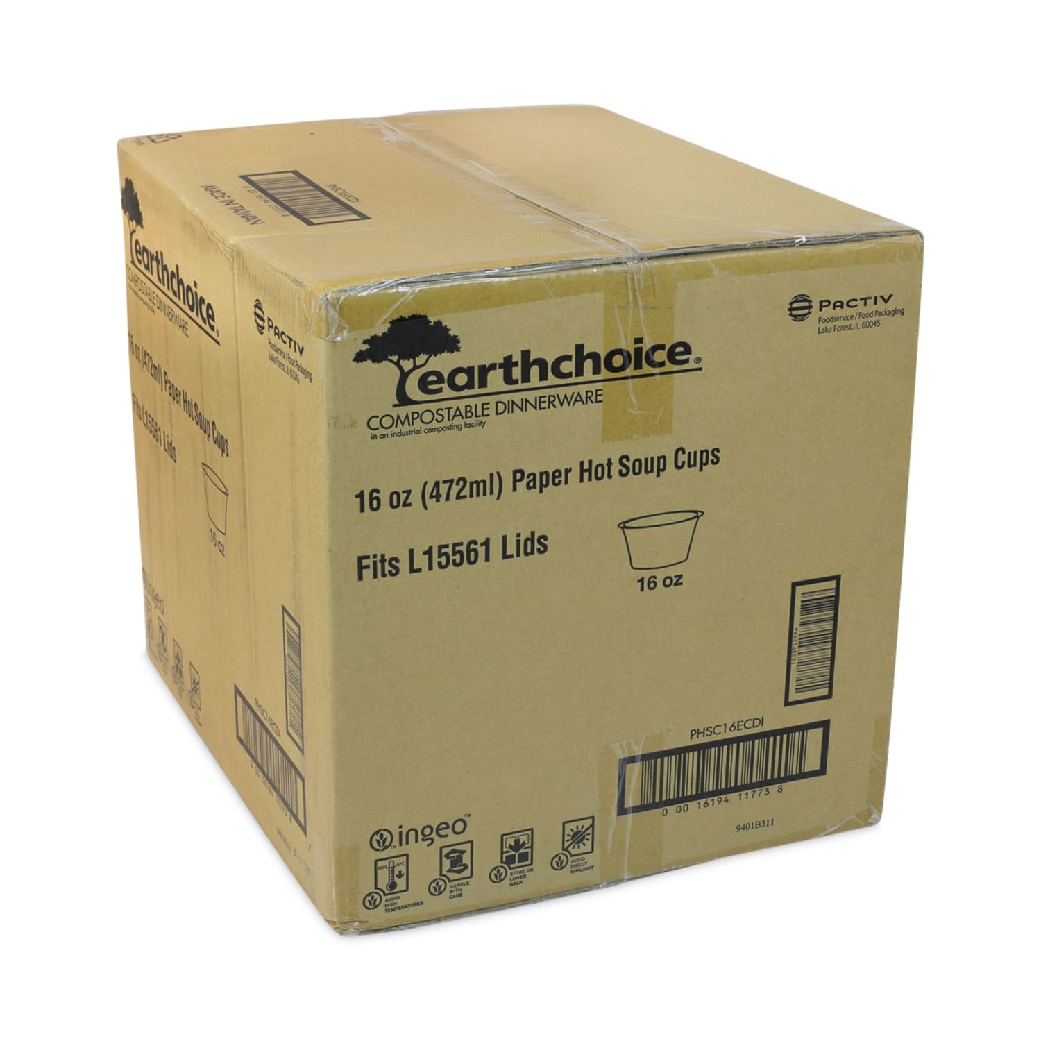 Pactiv Evergreen EarthChoice Soup Cups, Large, 16 Oz, Green, Carton Of 500 Cups - Image 3