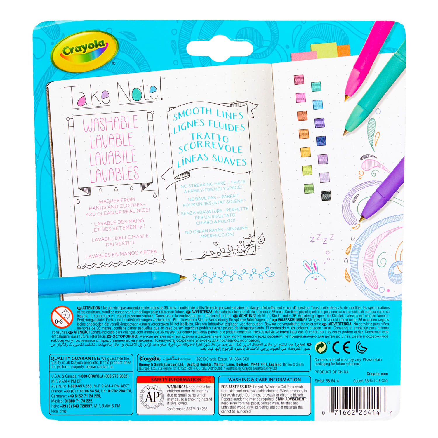 Crayola Take Note! Washable Gel Pens, 14 Per Pack, Set Of 2 Packs - Image 4