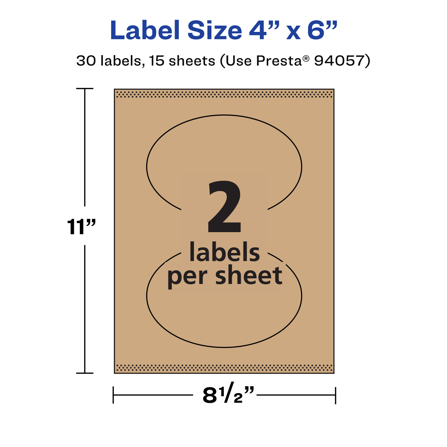 Avery Kraft Permanent Labels With Sure Feed, 94057-KMP15, Oval, 4in x 6in, Brown, Pack Of 30 - Image 6