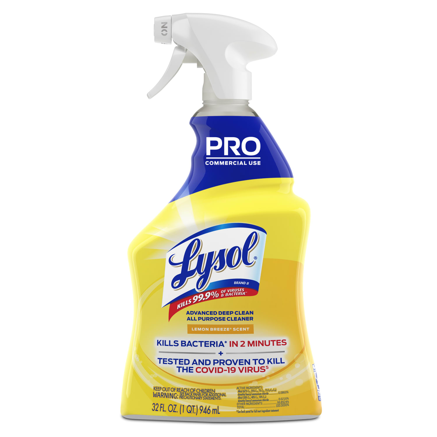 Lysol Advanced Deep Clean All-Purpose Cleaner, 32 Oz, Lemon Breeze, Case Of 12 Bottles - Image 3