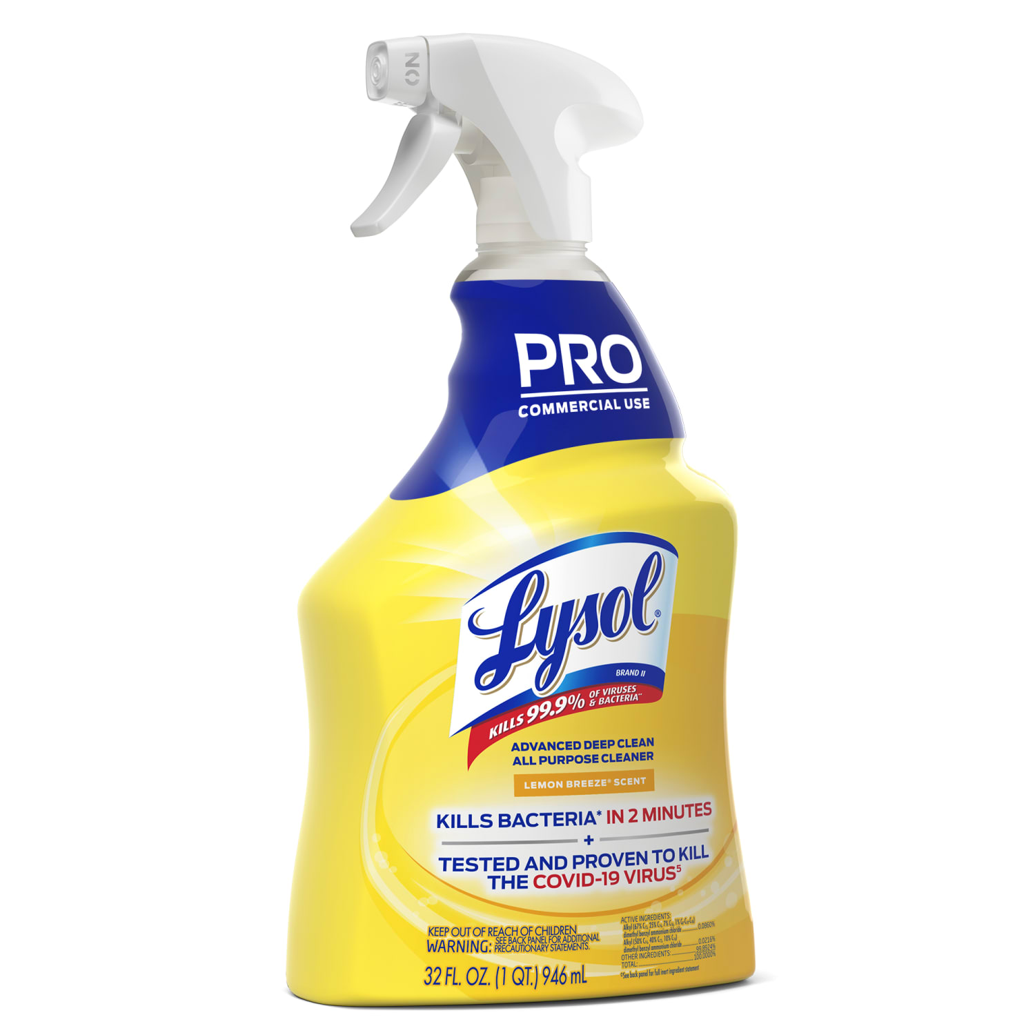 Lysol Advanced Deep Clean All-Purpose Cleaner, 32 Oz, Lemon Breeze, Case Of 12 Bottles - Image 4