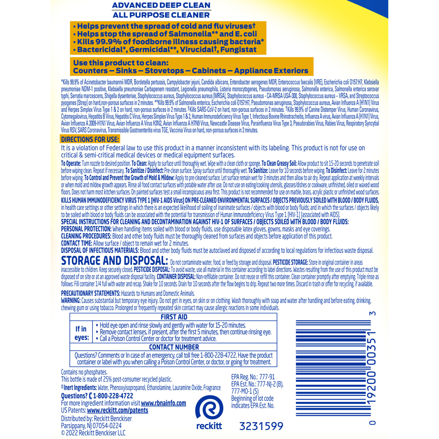 Lysol Advanced Deep Clean All-Purpose Cleaner, 32 Oz, Lemon Breeze, Case Of 12 Bottles - Image 6