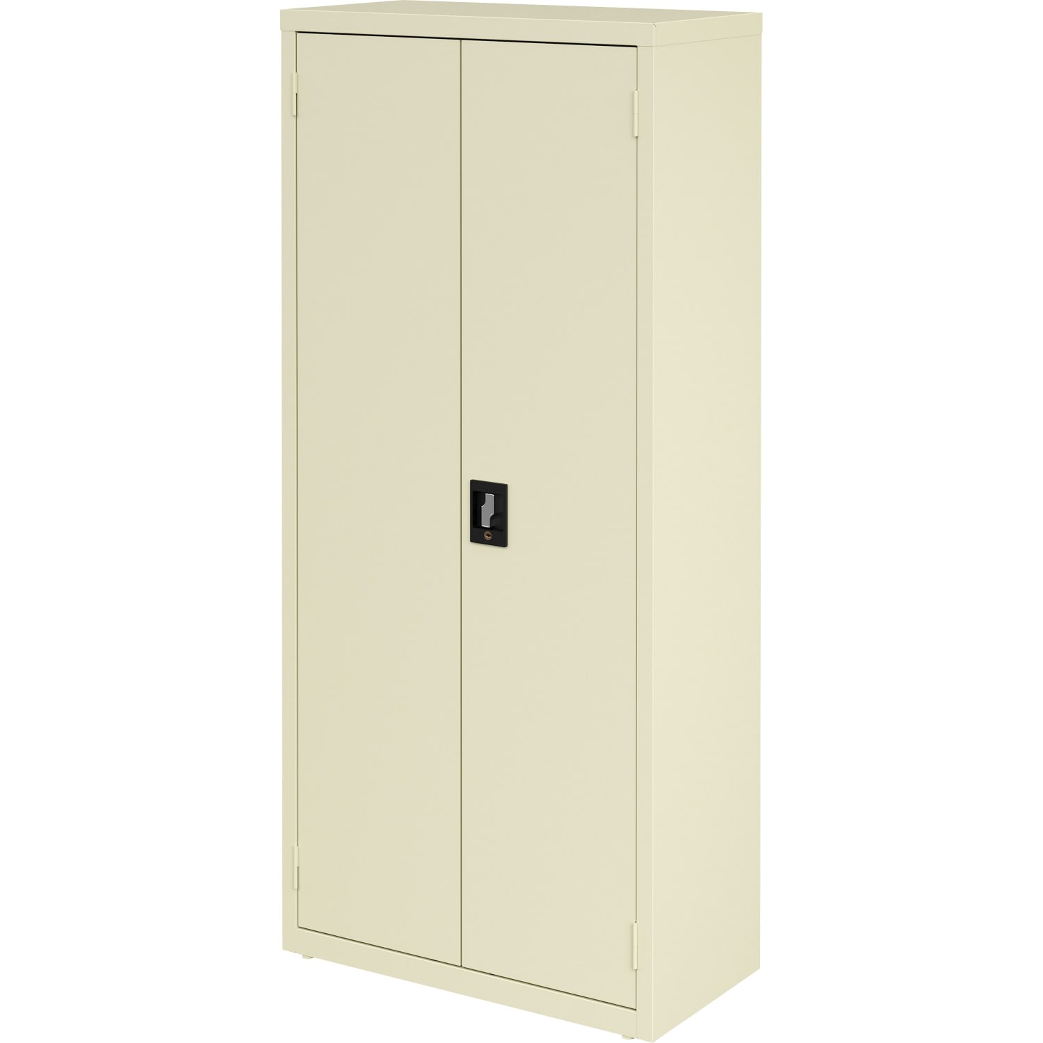 Lorell Fortress Series Slimline Storage Cabinet - 30in Width x 15in Depth x 66in Height - 4 x Shelf(ves) - 720 lb Load Capacity - Durable, Welded, Nonporous Surface, Recessed Handle, Removable Lock, Locking System - Putty - Baked Enamel - Steel - Recycled - Image 5