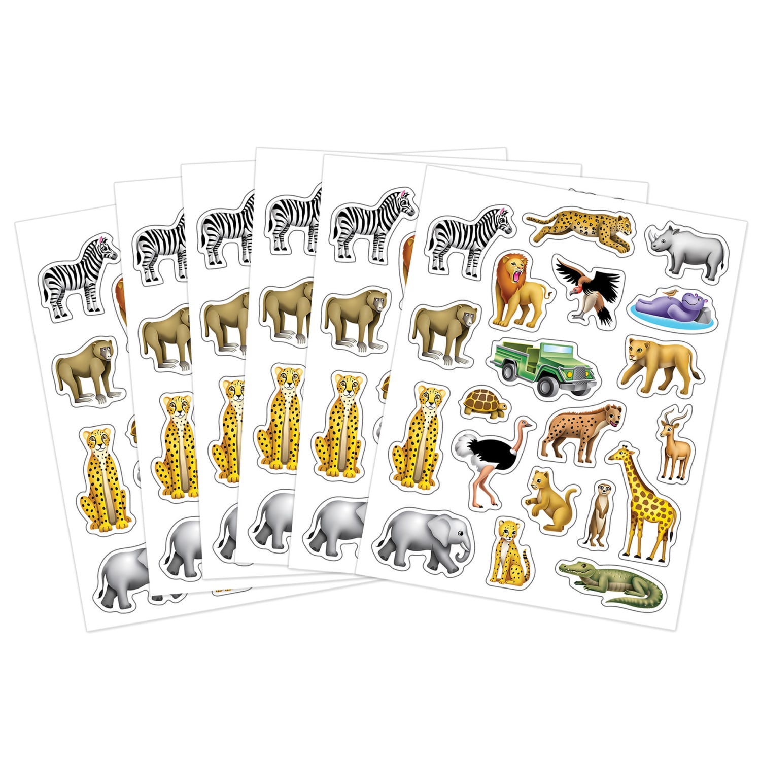 Teacher Created Resources Stickers, 2-1/2in x 1/2in, Safari, 120 Stickers Per Pack, Bundle Of 12 Packs - Image 3