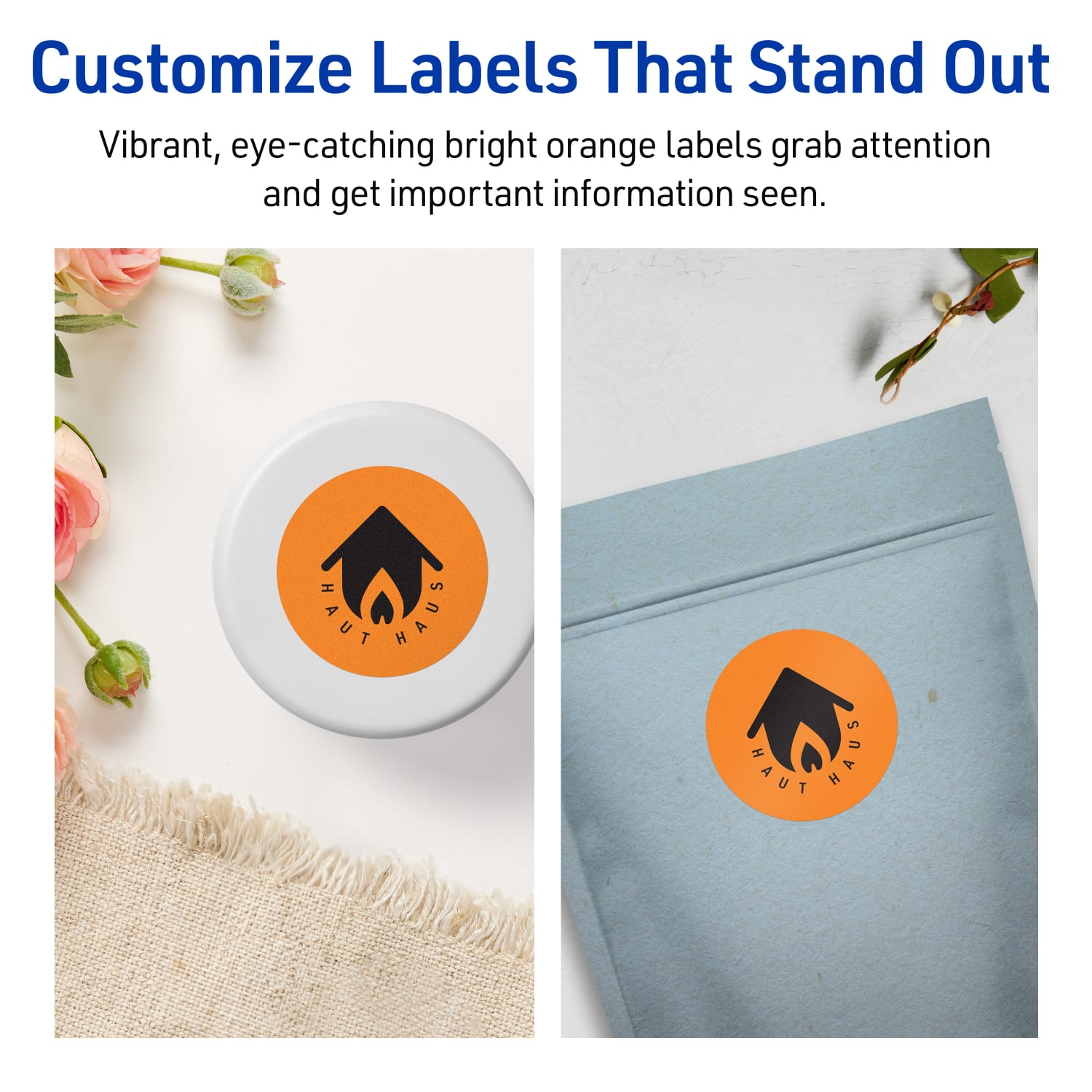 Avery Print-To-The-Edge Labels With Sure Feed Technology And Easy Peel Label Feature, 94510-BOP10, Round, 2-1/4in, Matte Bright Orange, Pack of 120 - Image 4