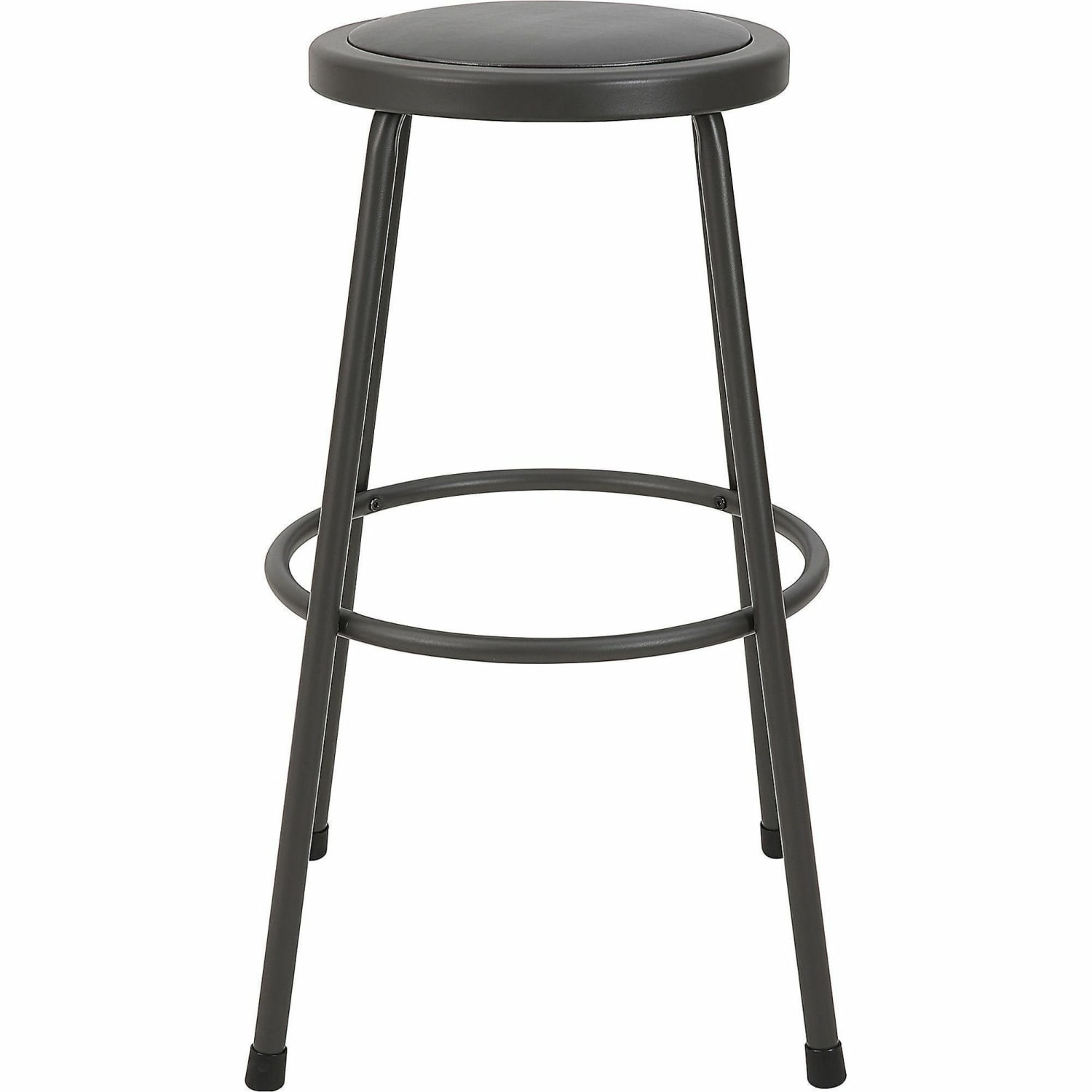 Lorell Metal Shop Stool, 30in Vinyl Seat Material, Light Gray - Image 3
