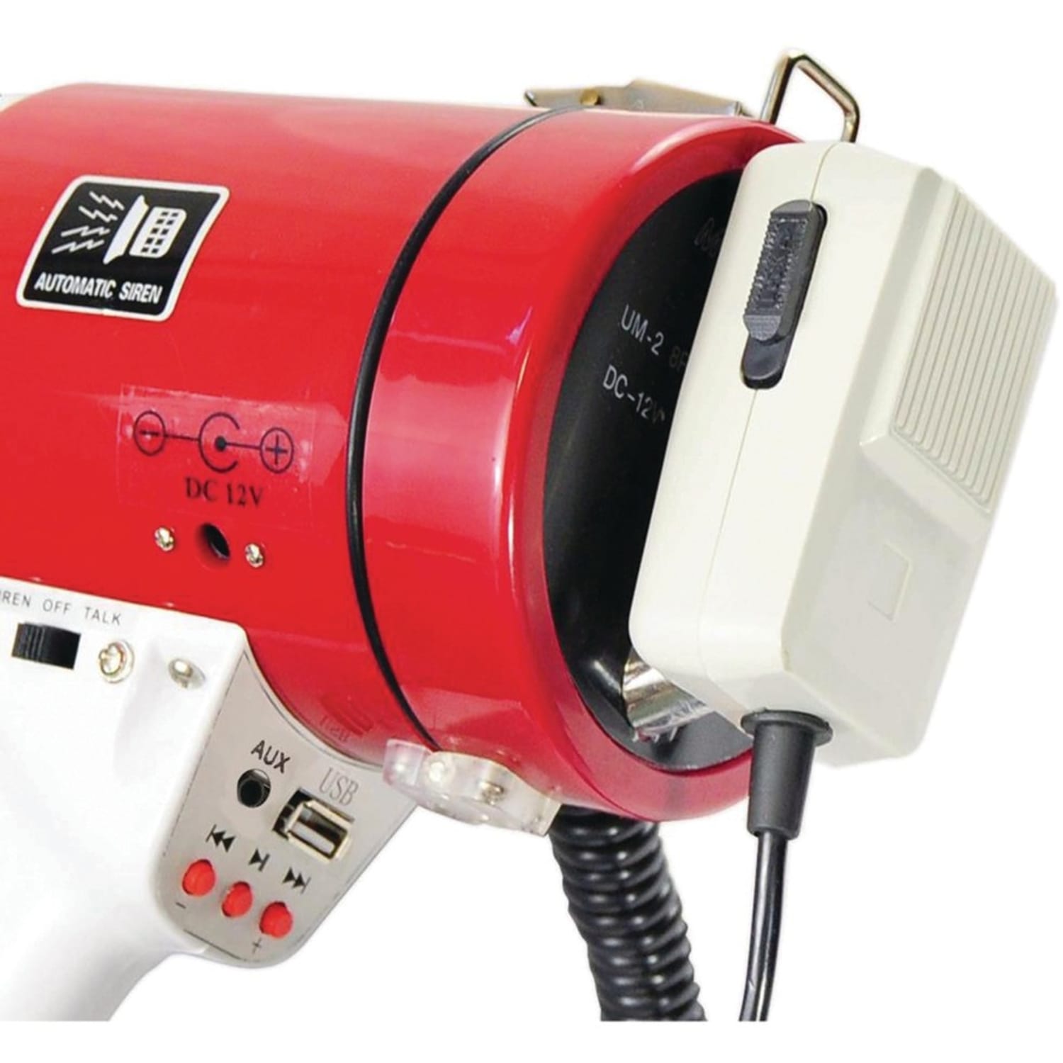 Pyle PMP58U Professional Piezo Dynamic 50W Megaphone With USB, 9-1/2inH x 9-1/4inW x 13-1/2inD, White - Image 4