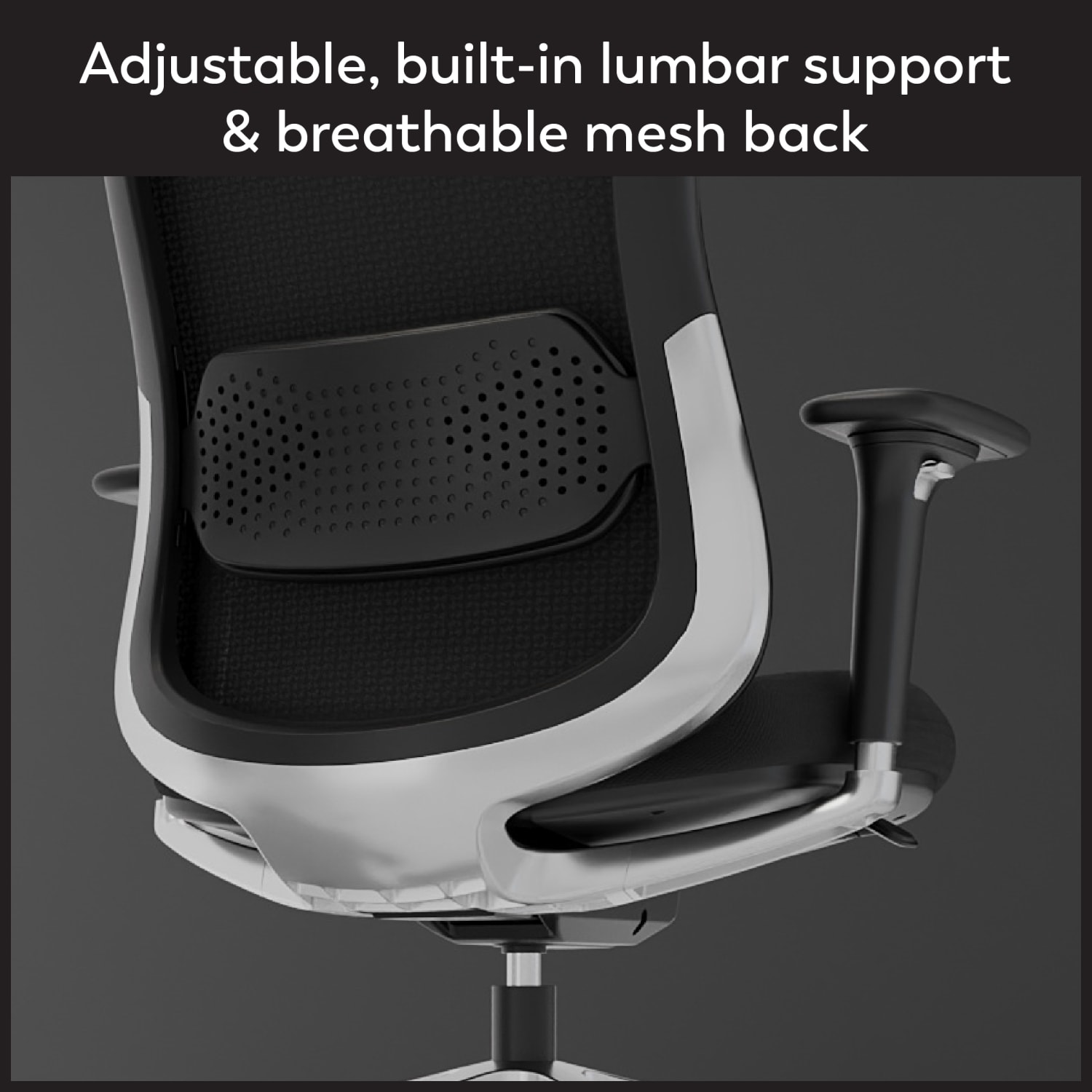 WorkPro Uomo Ergonomic Mesh/Fabric Mid-Back Office Chair, Black/Chrome, BIFMA Compliant - Image 5