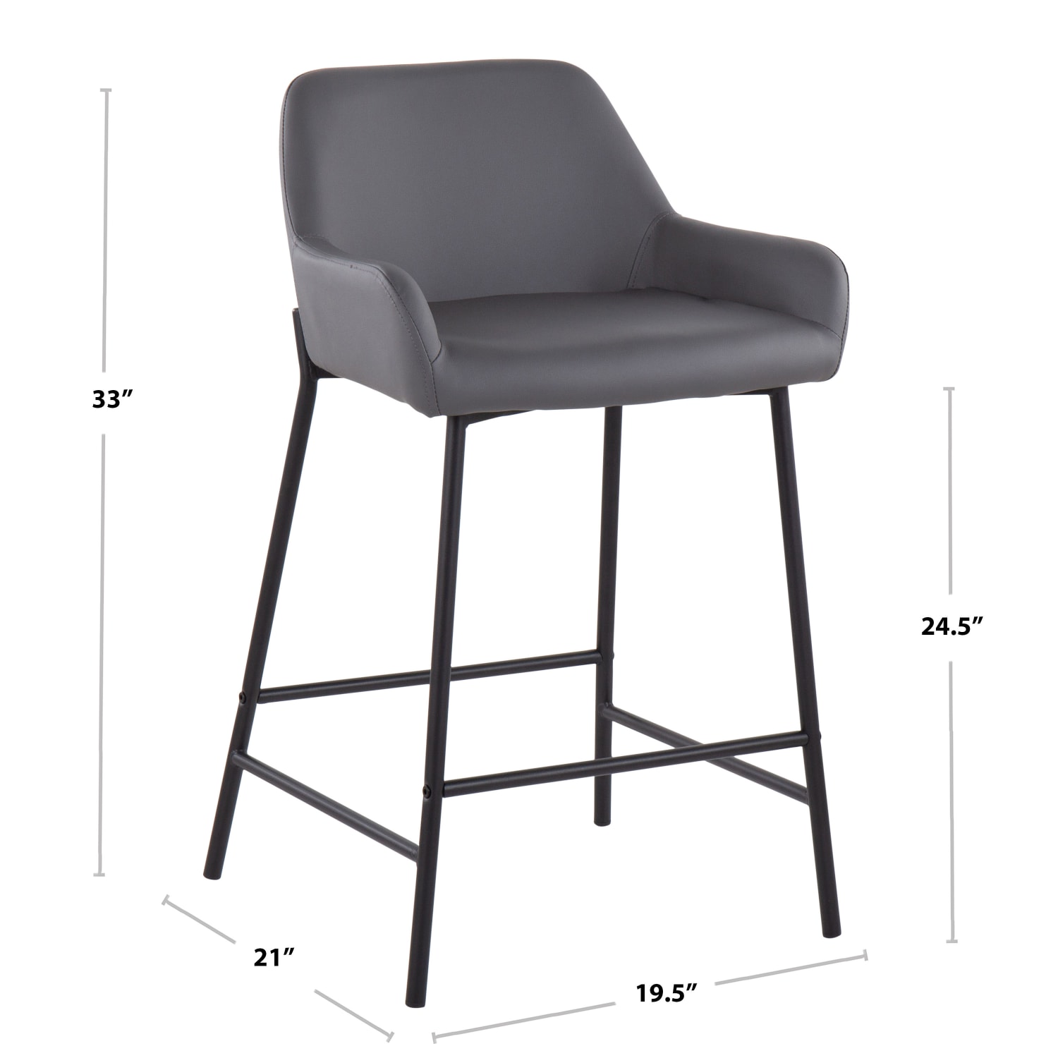 Lumisource Daniella Counter Stools CamelBlack Set Of 2 Stools B24DNLA2BKPUCAM2 PopularChairscom