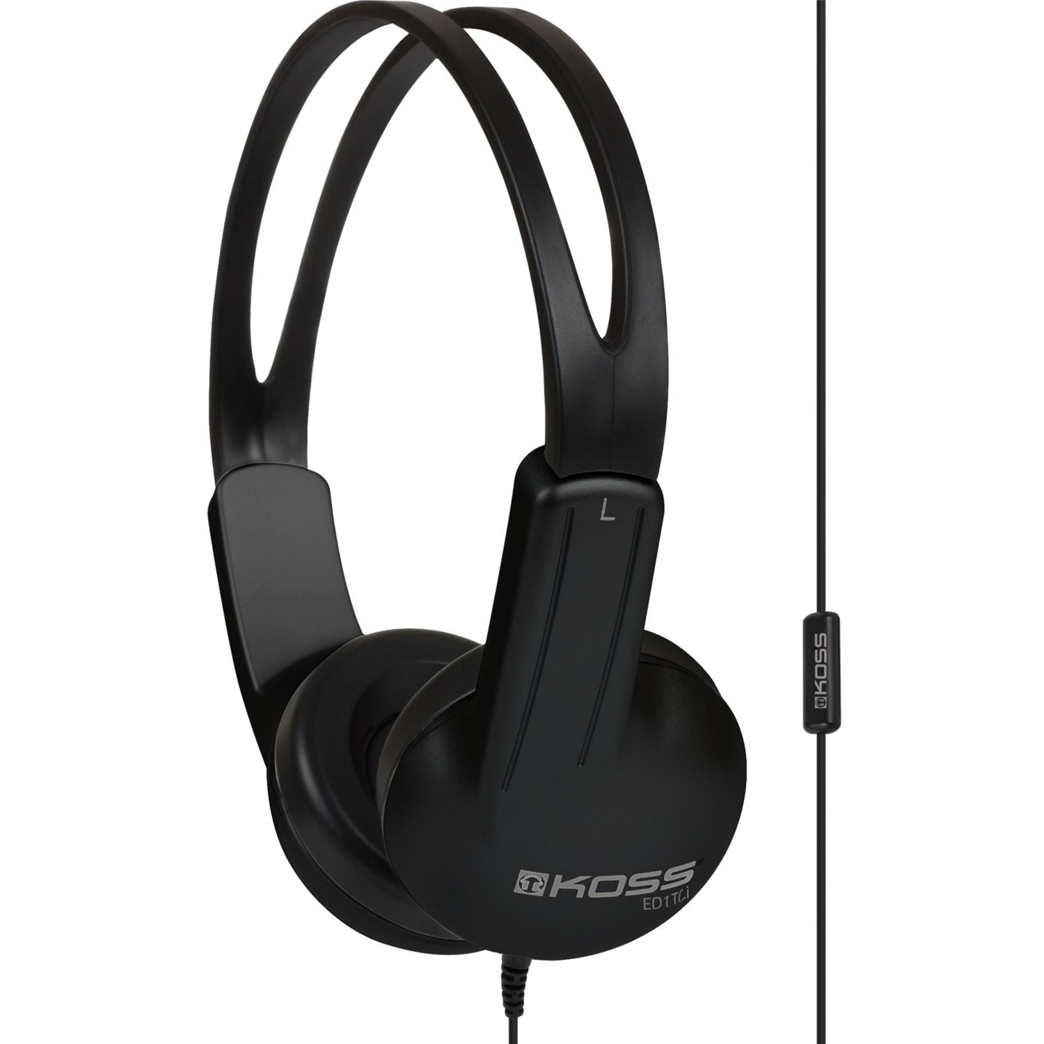 Koss On-Ear Wired Headphones with Microphone, Black, ED1TCI