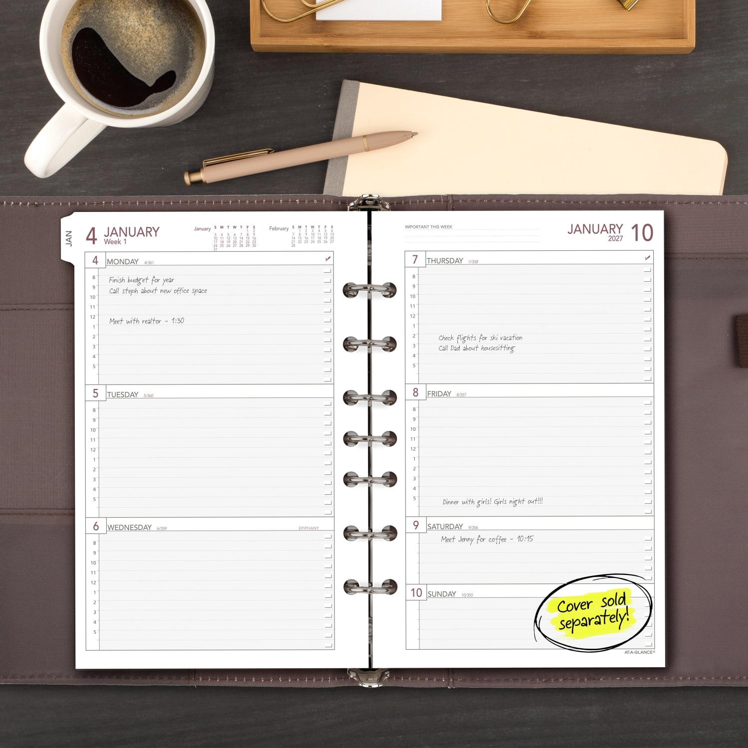 AT-A-GLANCE 2027 Weekly Planner Refill, Loose-Leaf, Desk Size, 5 1/2in x 8 1/2in - Image 3