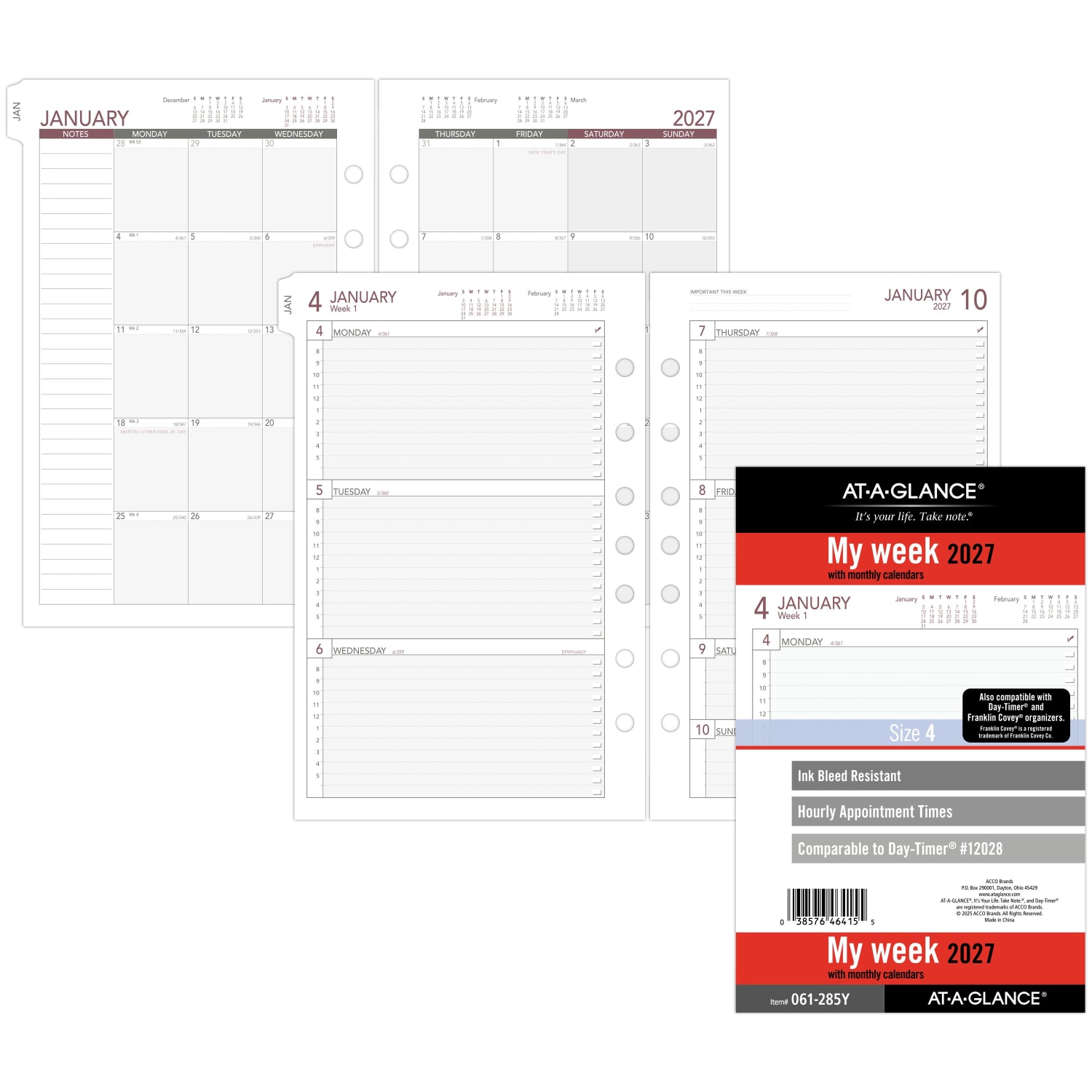 AT-A-GLANCE 2027 Weekly Planner Refill, Loose-Leaf, Desk Size, 5 1/2in x 8 1/2in - Image 6