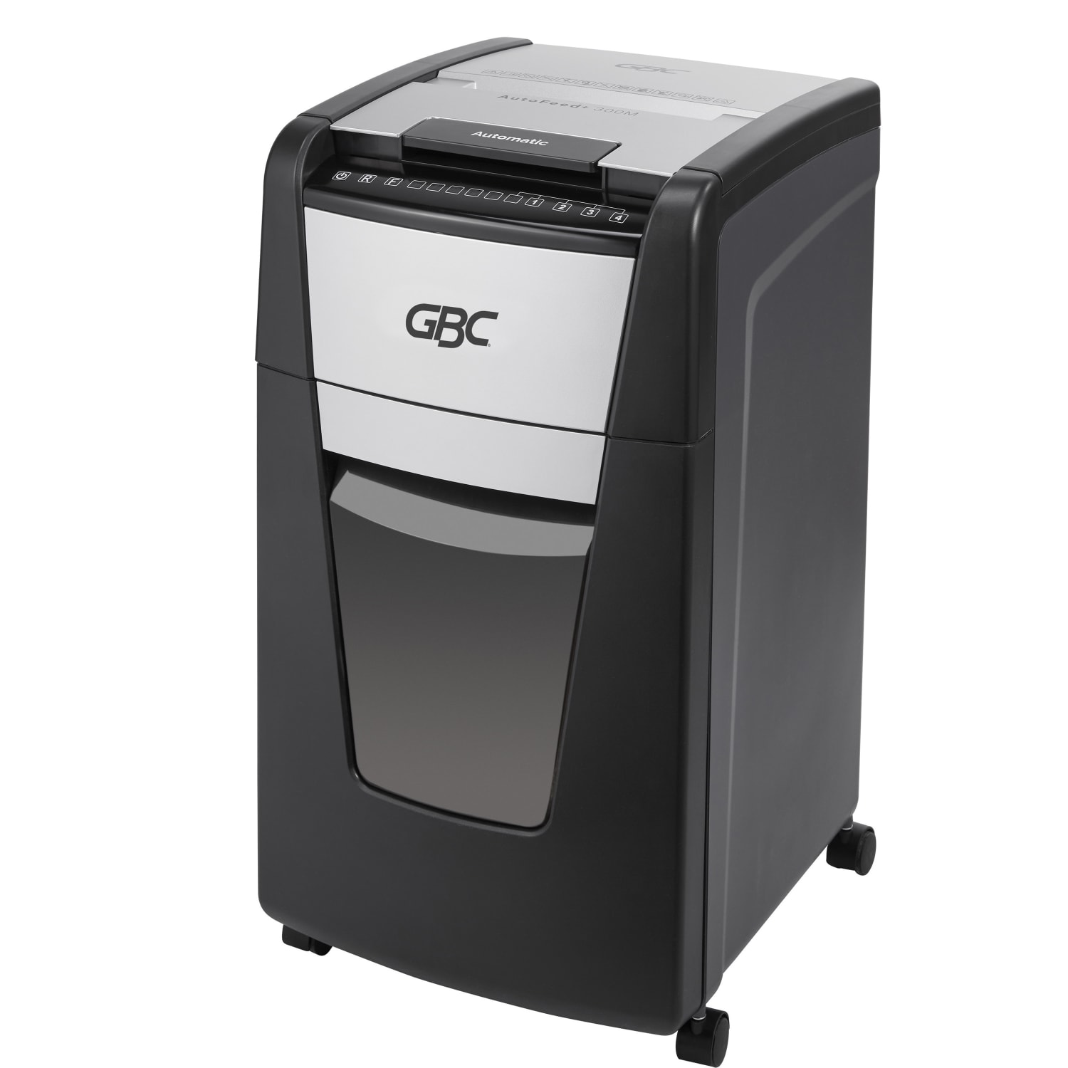 GBC AutoFeed+ Office Shredder, 300X, Super Cross-Cut, 300 Sheets - Continuous Shredder - Super Cross Cut - 10 Per Pass - for shredding Credit Card, Paper Clip, Staples, Paper - P-4 - 1 Hour Run Time - 16 gal Wastebin Capacity - Black - Image 4
