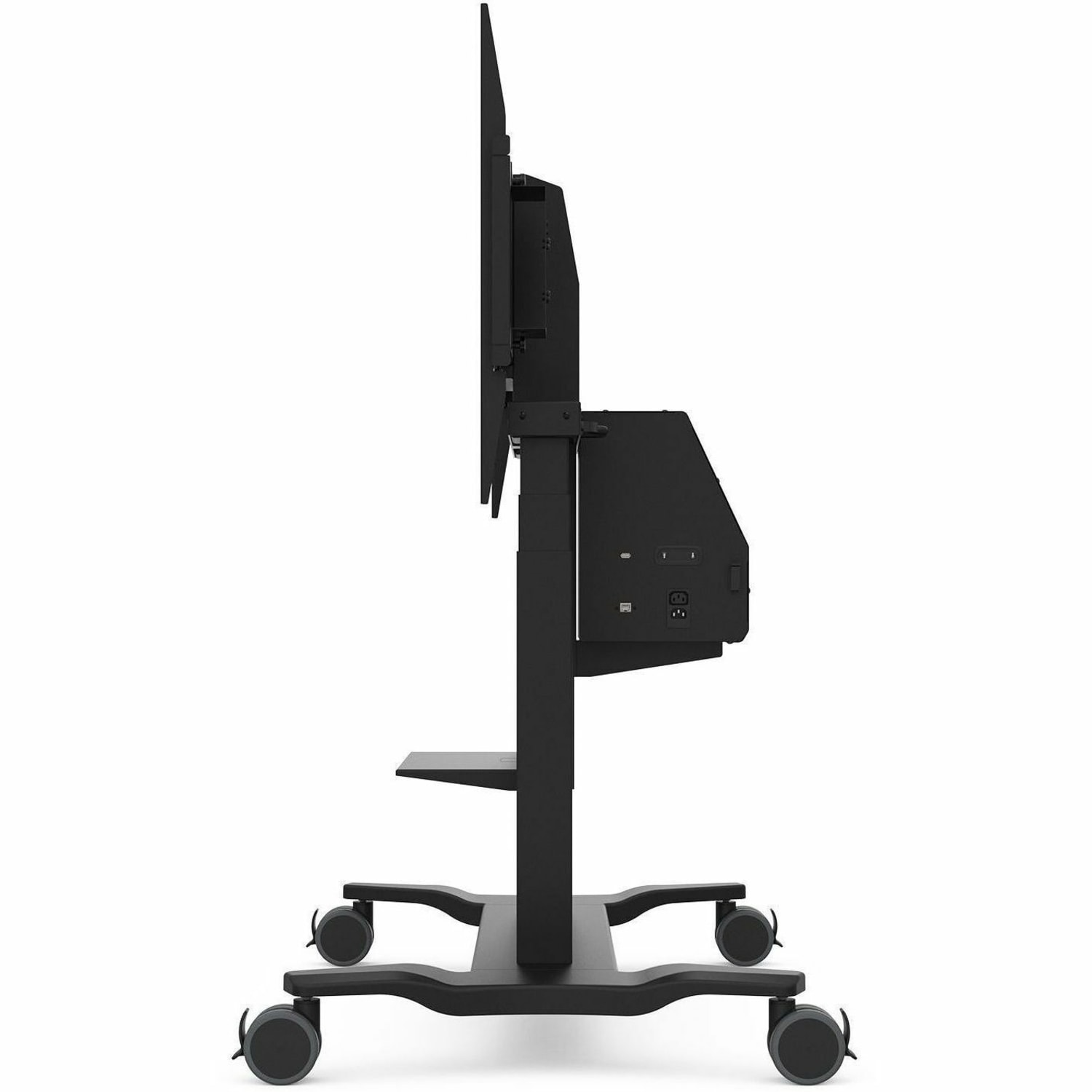 Viewsonic Electric Height-Adjustable Steel Mobile Cart With Motorized Lift For 55in to 86in Displays, 74-7/16inH x 49-1/8inW x 28-1/8inD, Black - Image 6