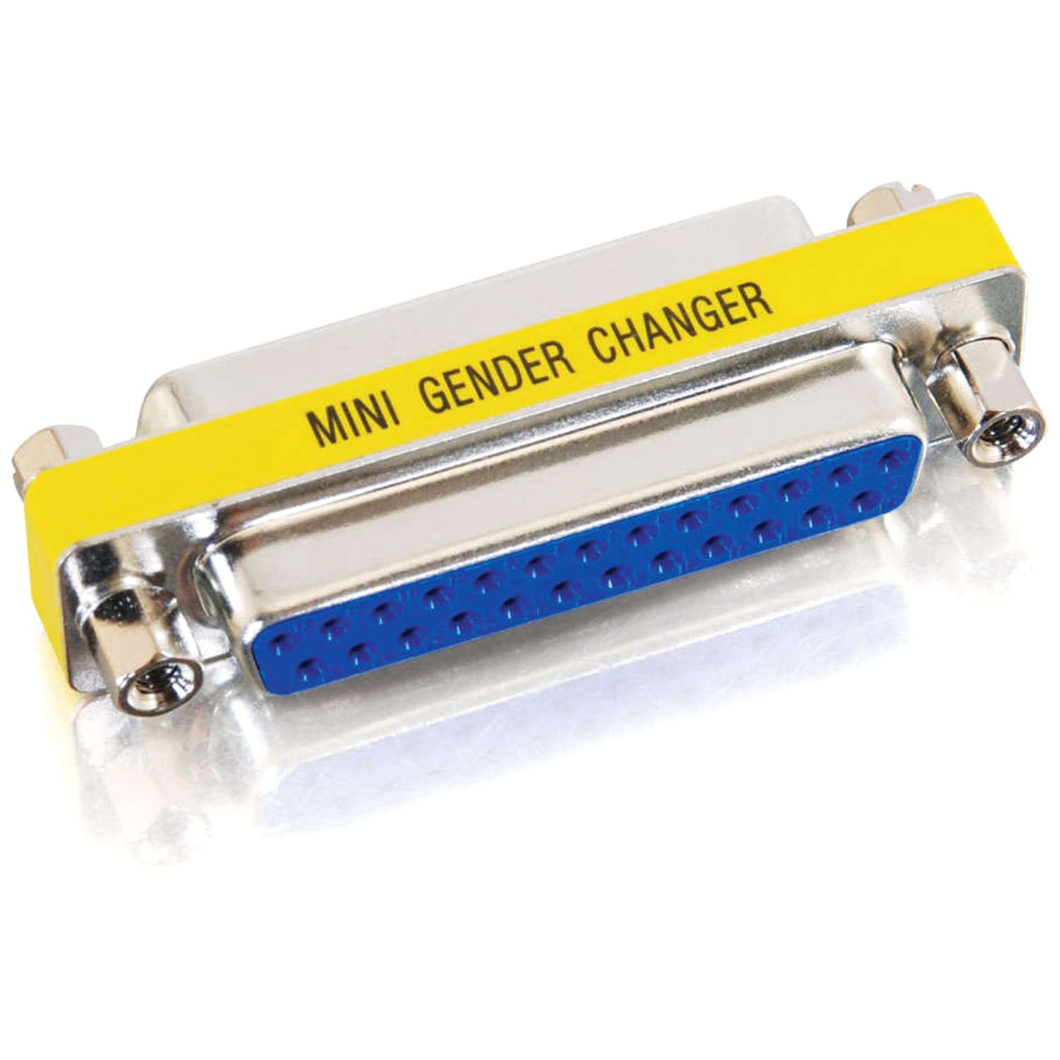 C2G DB25 Mini Gender Changer (Coupler) - F/F - 1 x 25-pin DB-25 Female - 1 x 25-pin DB-25 Female - Silver, Yellow - 1 Each - Image 5