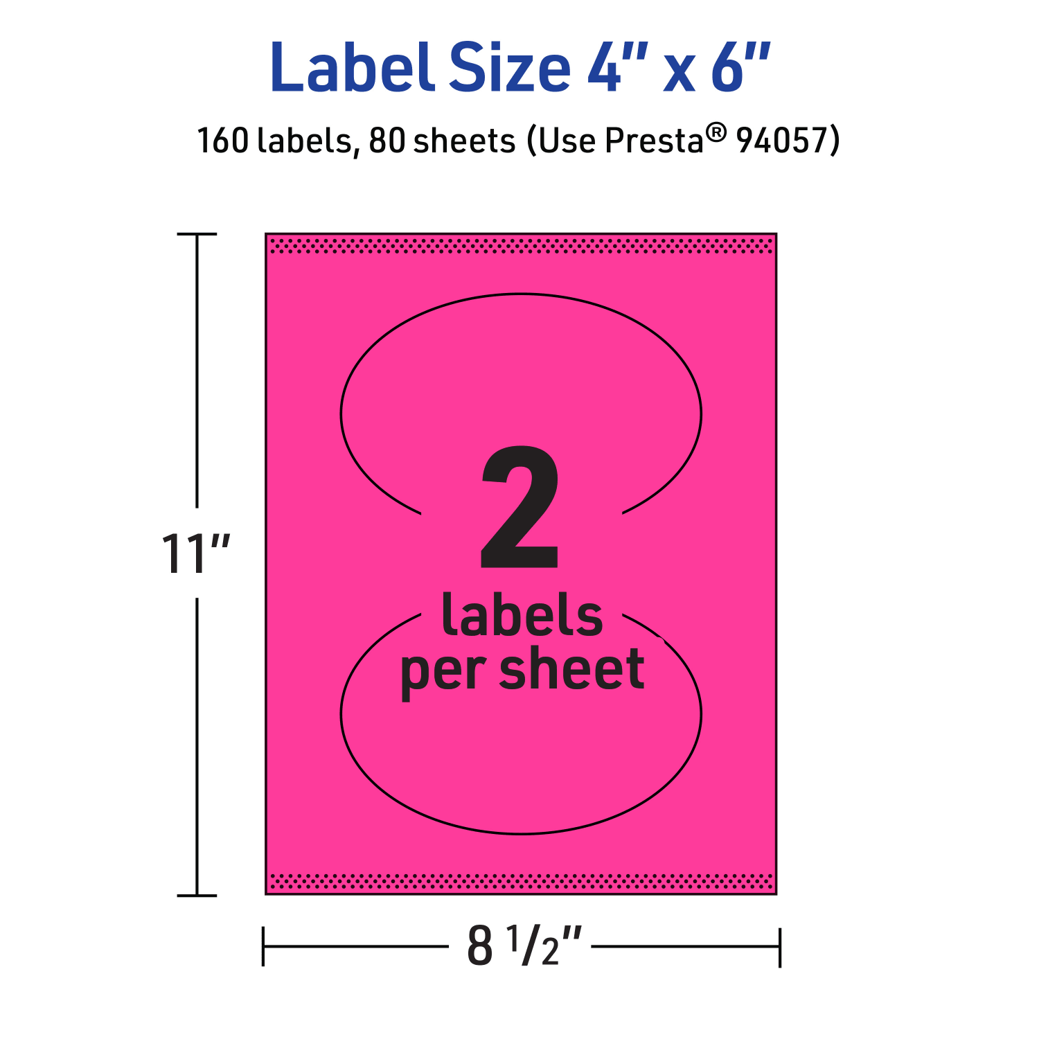 Avery Print-To-The-Edge Labels With Sure Feed Technology, 94057-NMP80, Oval, 4in x 6in, Matte Neon Magenta, Pack of 160 - Image 6