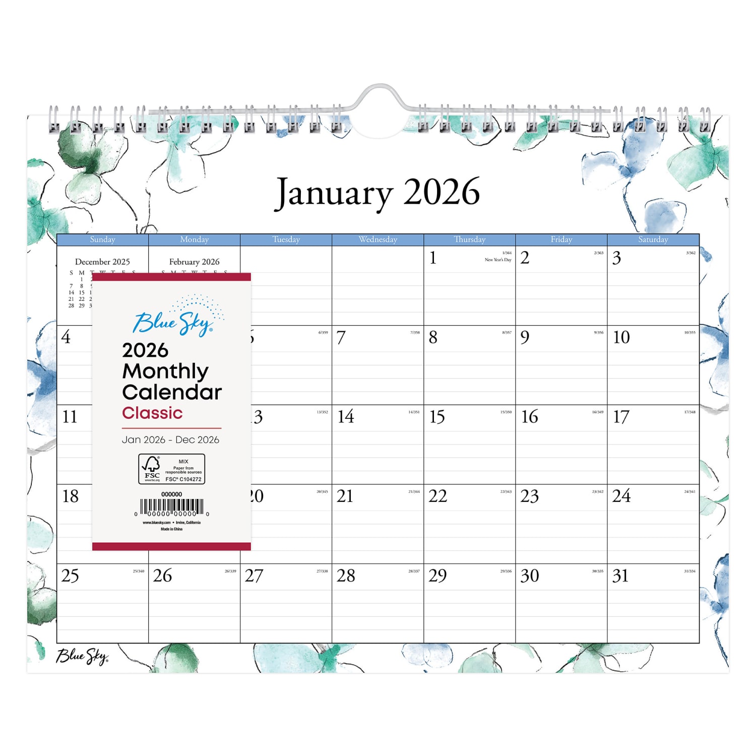 2026 Blue Sky Monthly Wall Calendar, 11in x 8-3/4in, Lindley, January To December, 404275 - Image 3