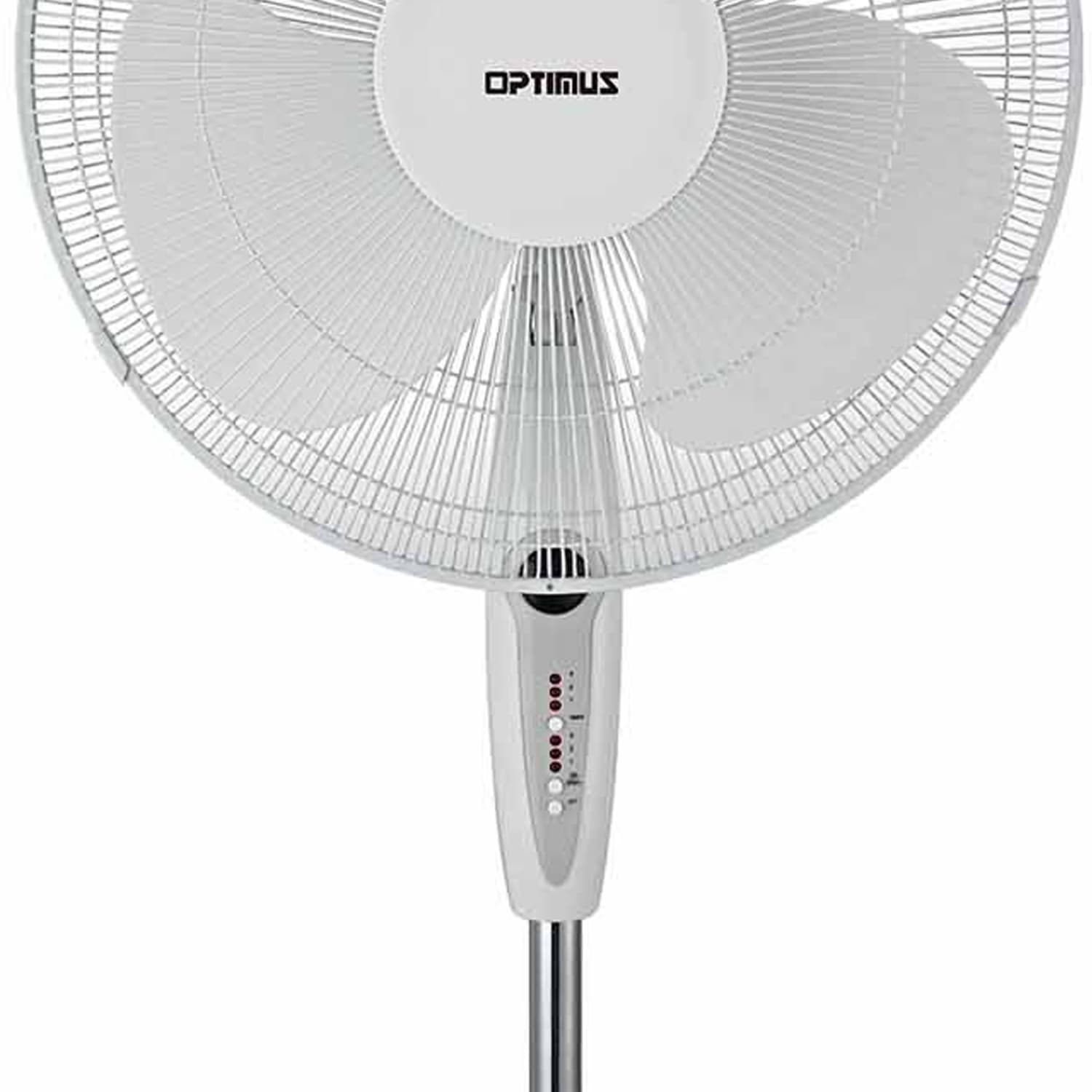 Optimus 16in Adjustable Oscillating Stand Fan With Remote Control, White - Image 4