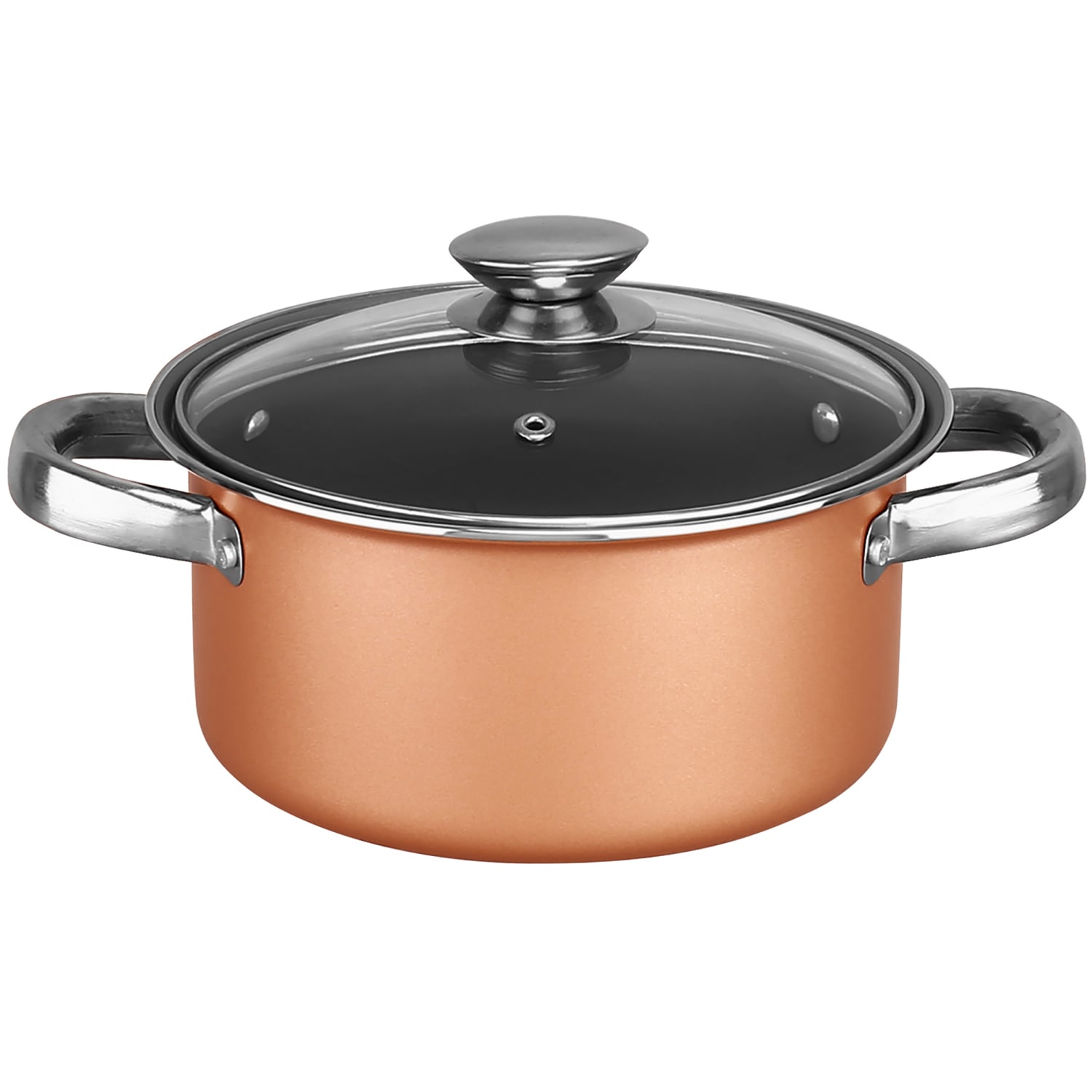 Brentwood 9-Piece Aluminum Non-Stick Cookware Set, Copper - Image 4