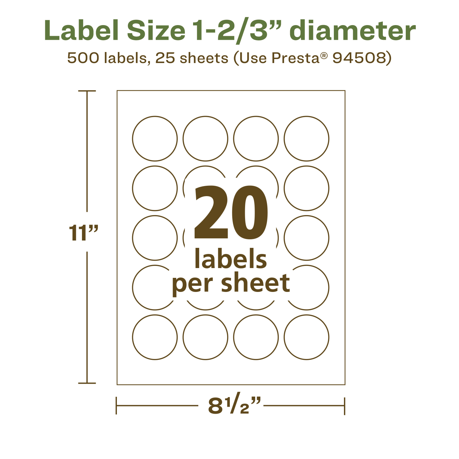 Avery Recycled Paper Labels, 94508-EWMP25, Round, 1-2/3in diameter, White, Pack Of 500 - Image 6