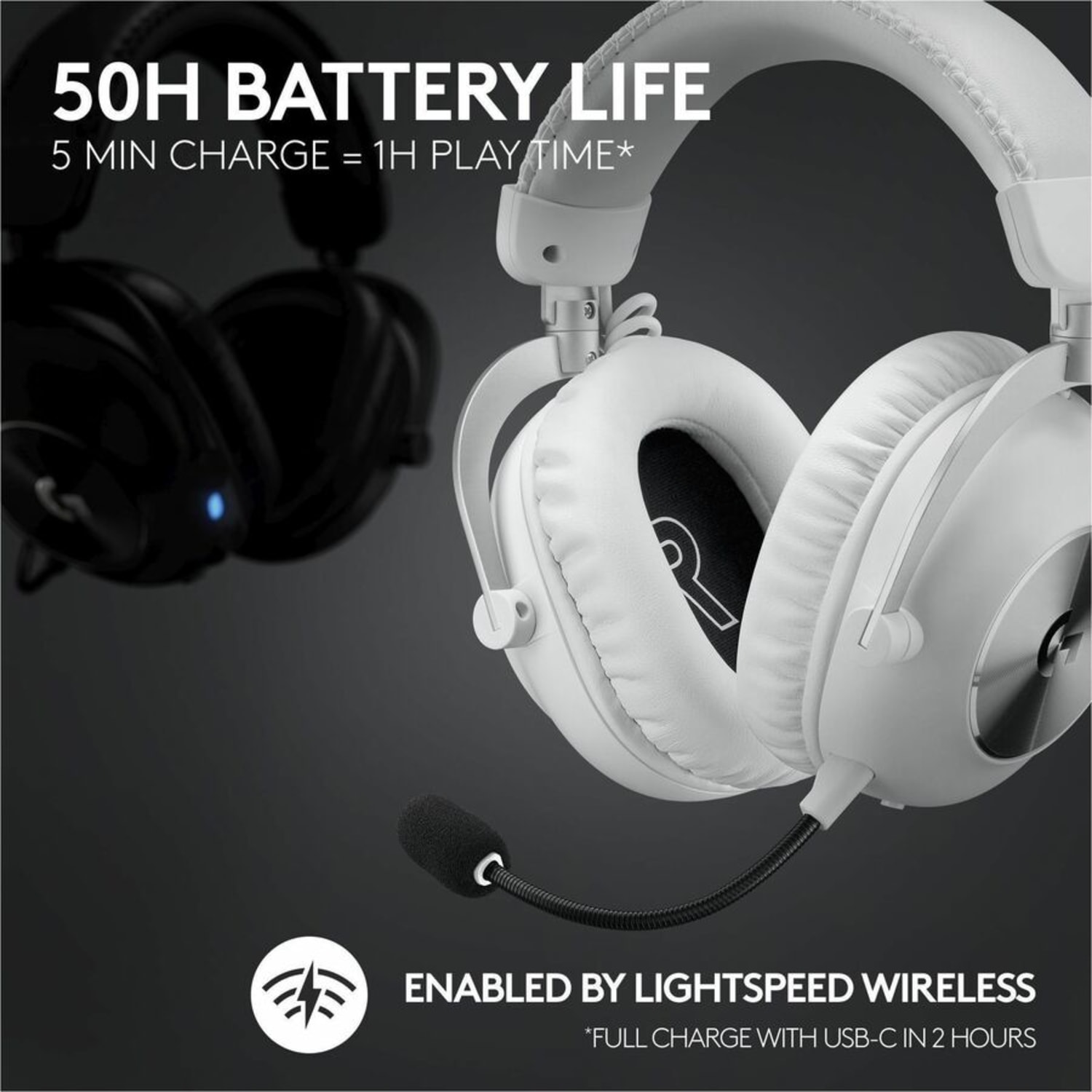 Logitech G PRO X 2 LIGHTSPEED Wireless Gaming Headset, Detachable Boom Mic, 50mm Graphene Drivers - 981001268 - Image 6