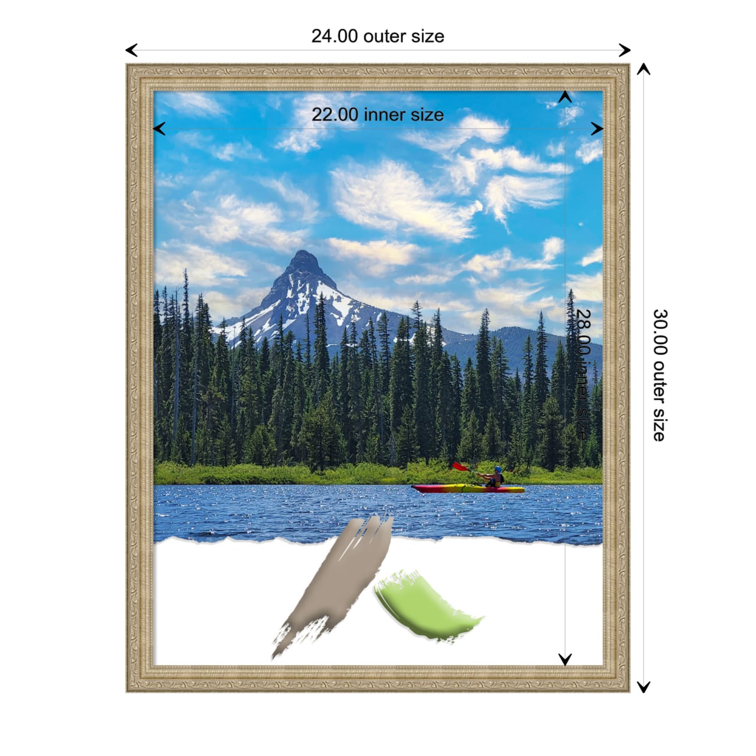 Amanti Art Picture Frame, Opening Size 22in x 28in, 24in x 30in, Paris Champagne - Image 5