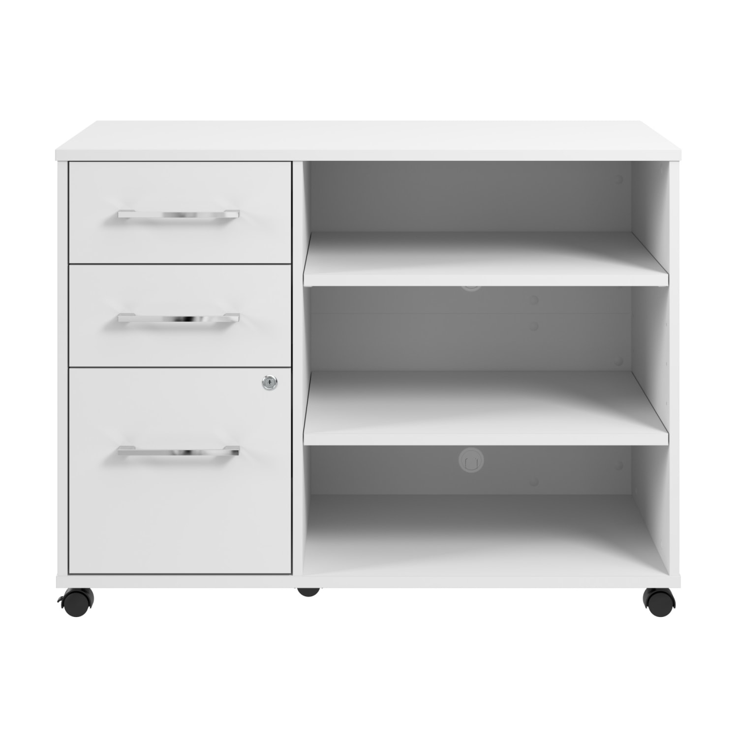 Bush Business Furniture Hustle Office Storage Cabinet With Wheels, White, Standard Delivery - Image 3