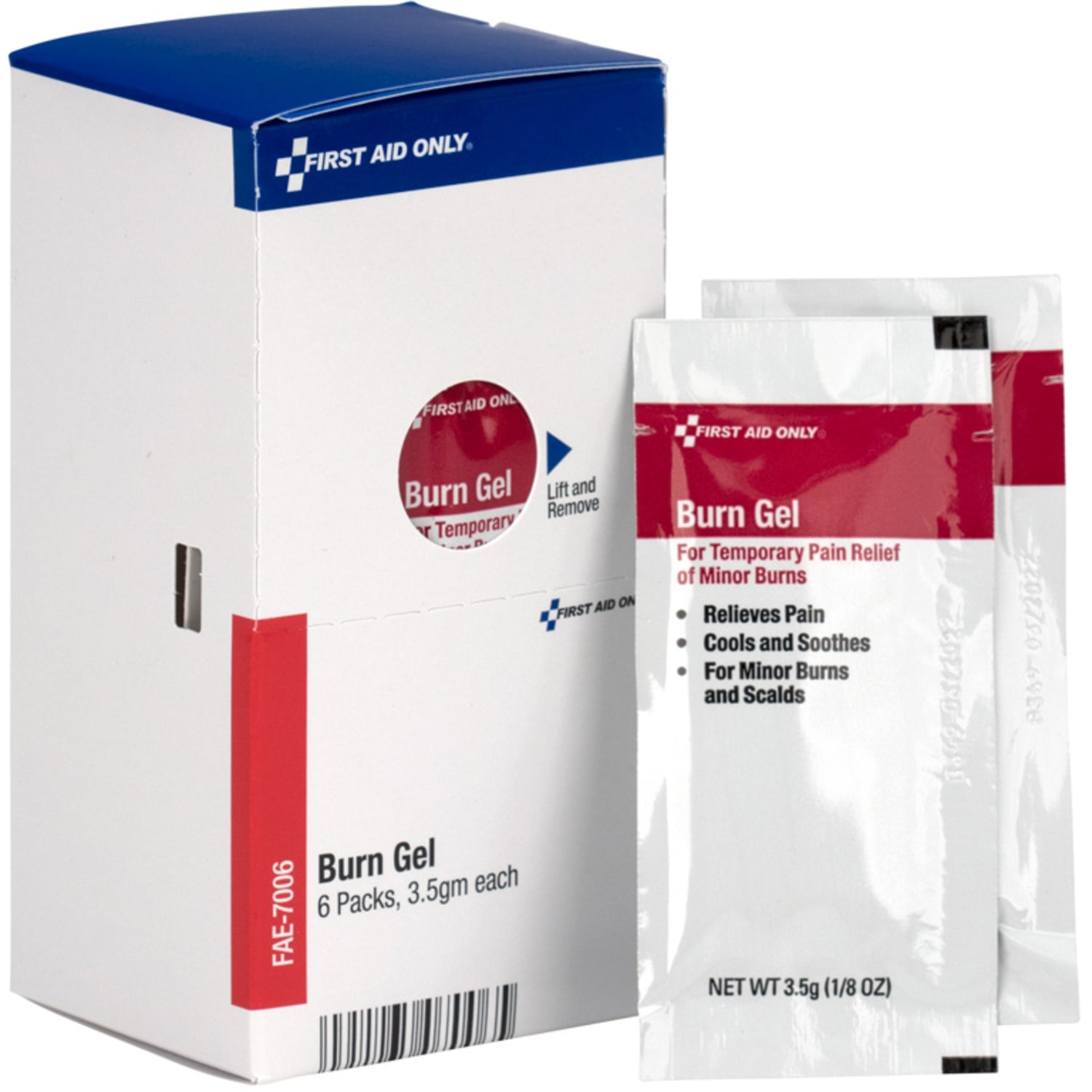 First Aid Only Smart Compliance Burn Gel Refills, 4inH x 1-15/16inW x 2-1/4inD, White, Pack Of 6 Refills - Image 3