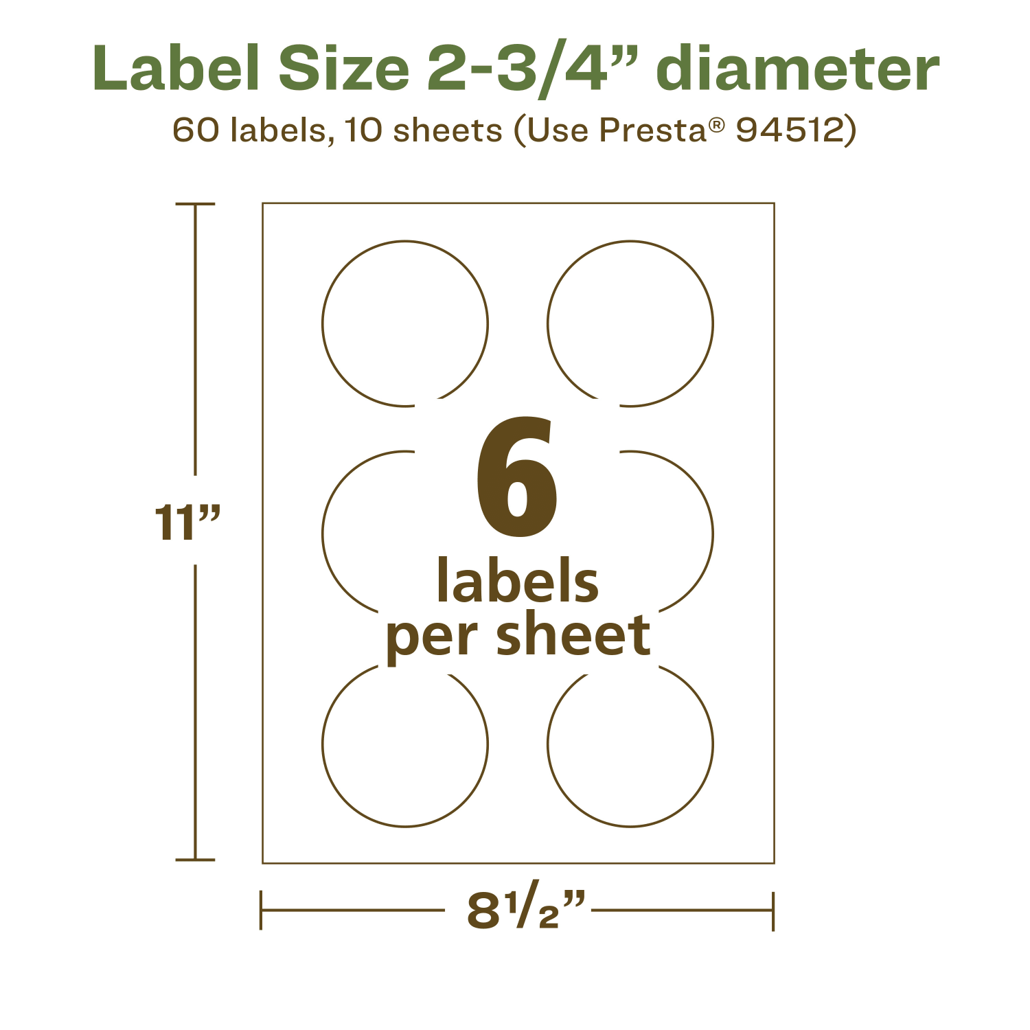 Avery Recycled Paper Labels, 94512-EWMP10, Round, 2-3/4in diameter, White, Pack Of 60 - Image 6