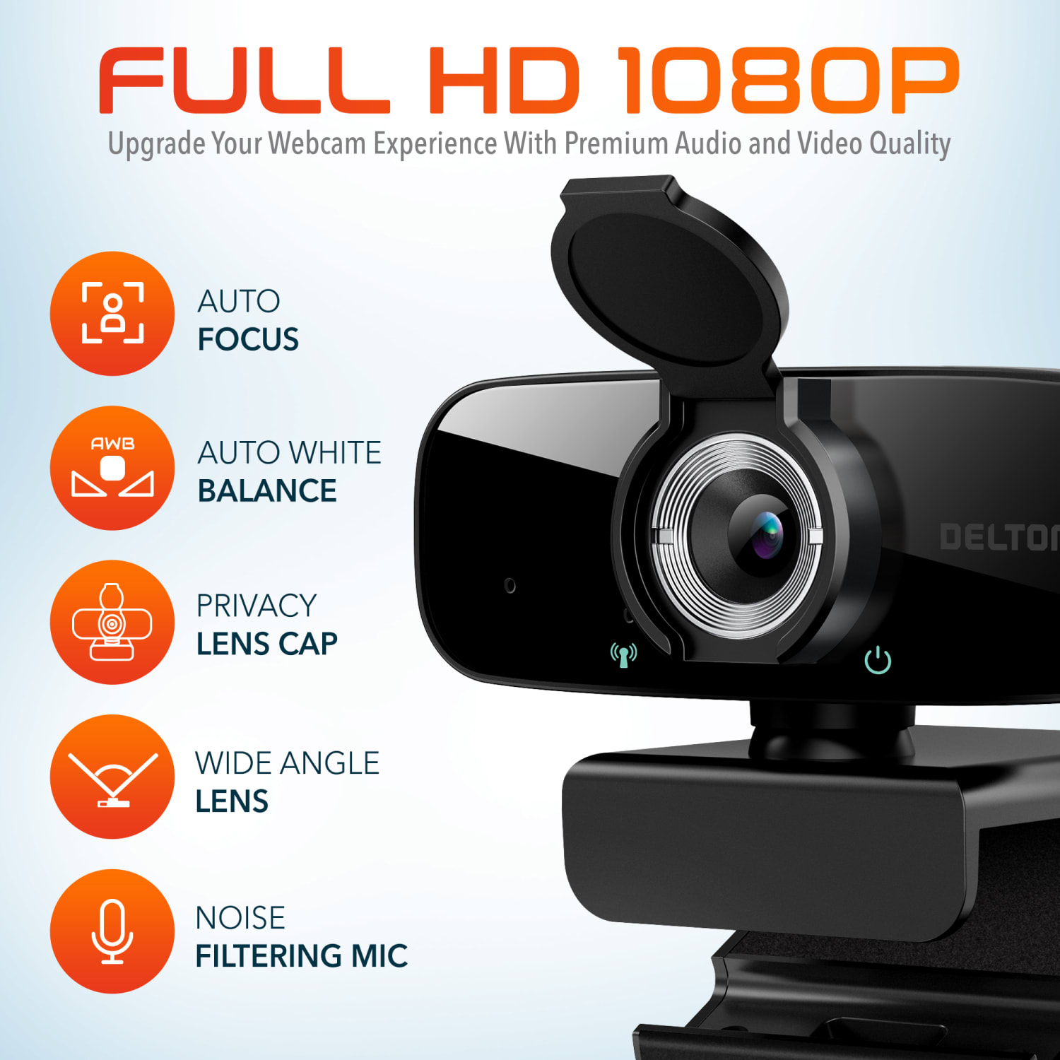 Delton C24 1080p HD Webcam, Black, Total Qty 1 - Image 3