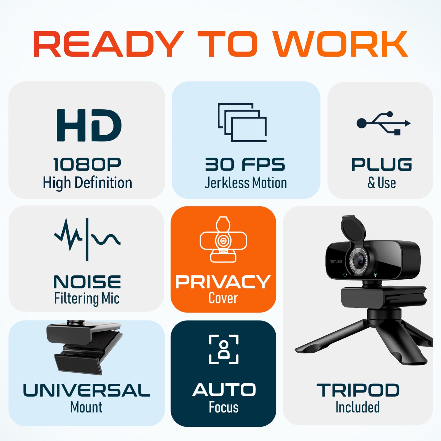 Delton C24 1080p HD Webcam, Black, Total Qty 1 - Image 4