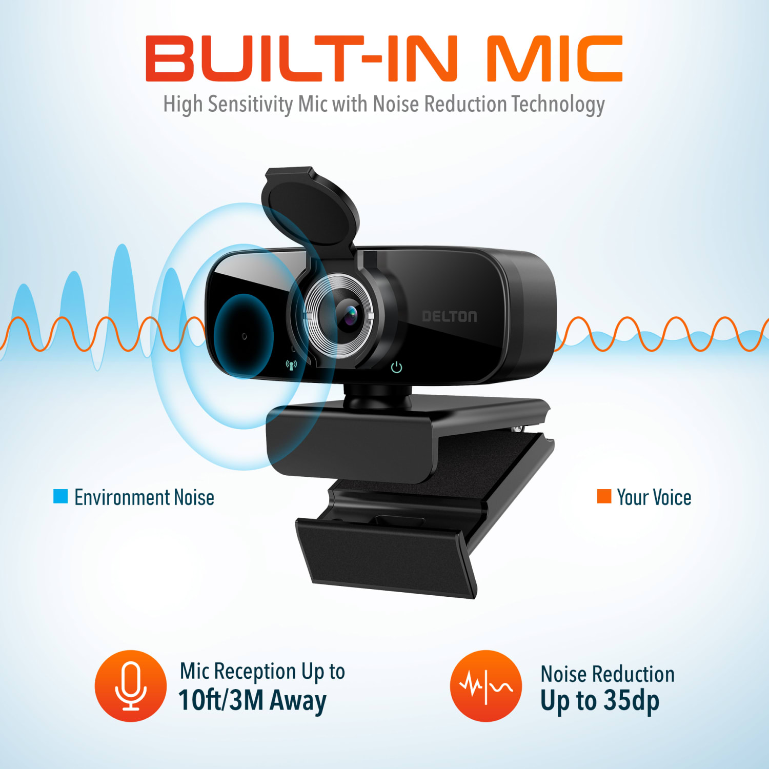 Delton C24 1080p HD Webcam, Black, Total Qty 1 - Image 5