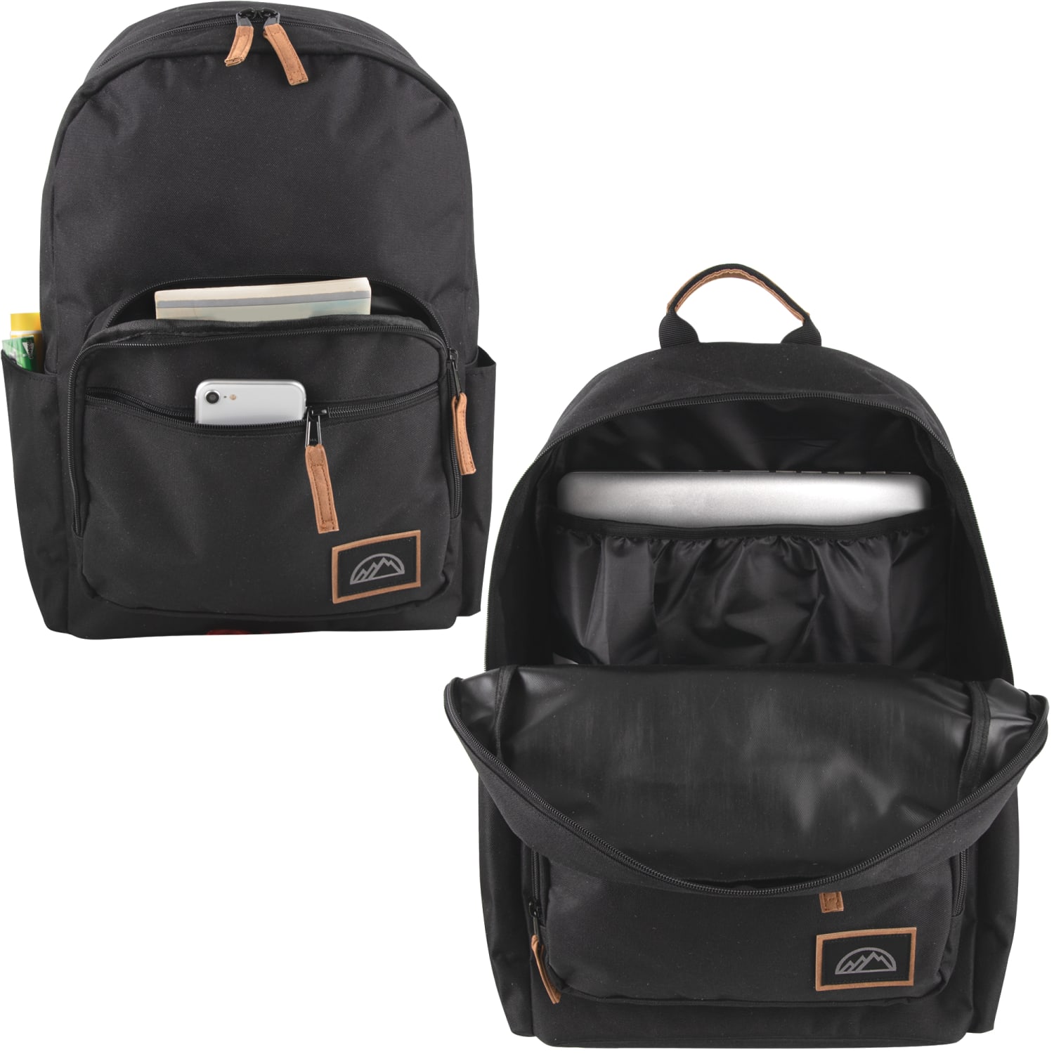 Mountain Edge Deluxe Backpacks With 17in Laptop Sleeves, Black/Gray/Navy, Total Qty 24 - Image 6
