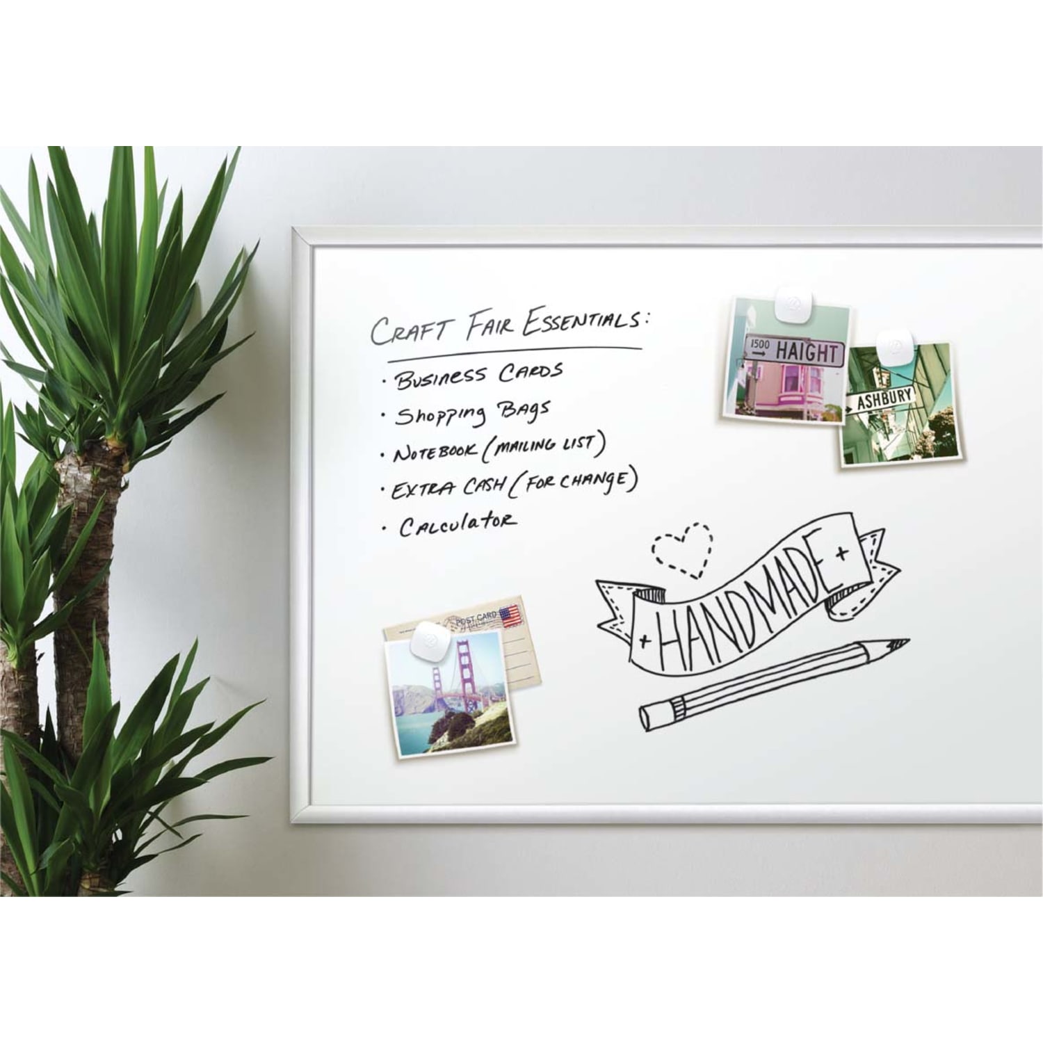 U Brands Magnetic Dry-Erase Board, 36in X 24in, Silver Aluminum Frame, Actual Size 35in X 23in (071U00-01) - Image 3